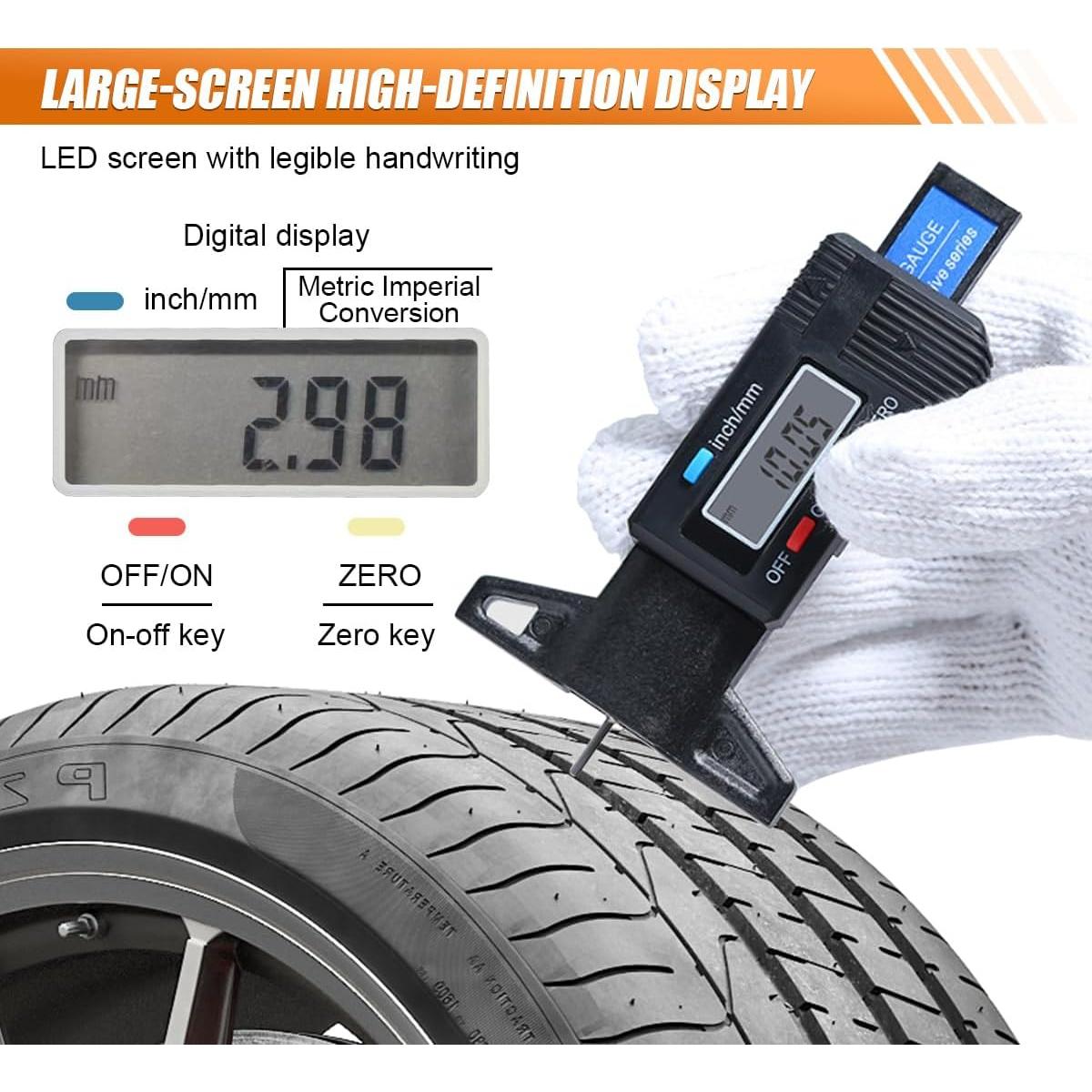 Medidor de Profundidad de Banda de Rodadura ZIMISI Digital 0-25.4mm