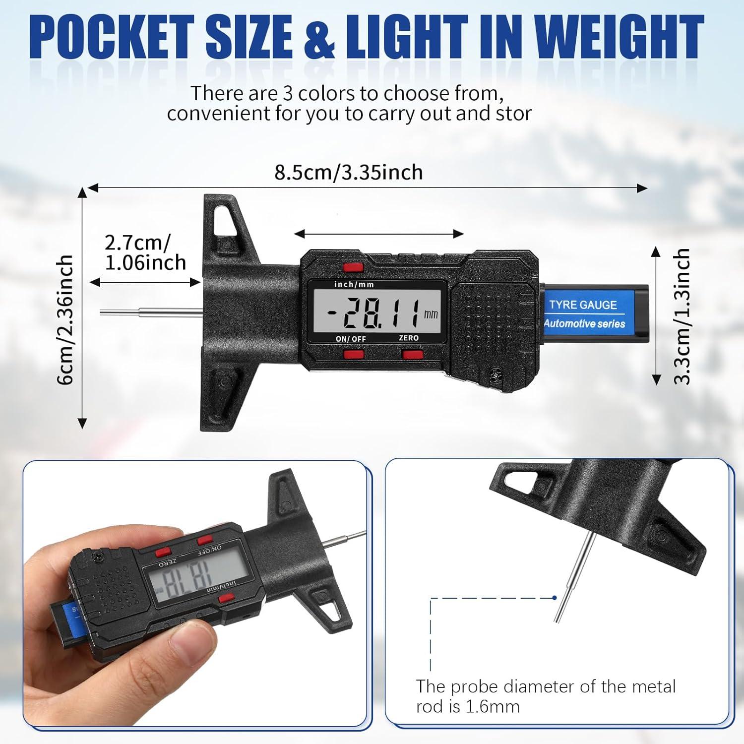 Medidor de Profundidad de Banda de Rodadura Digital Frienda - 3 Piezas
