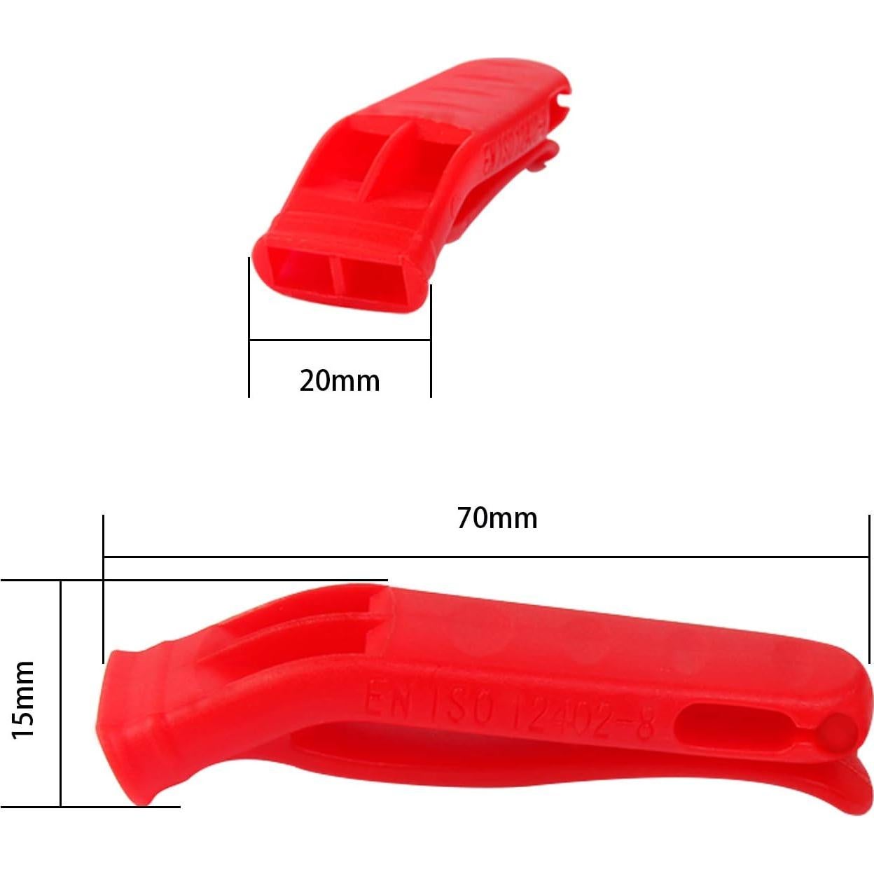 Juego de 20 Silbatos de Seguridad AUGSUN con Cordón - Rojo y Naranja