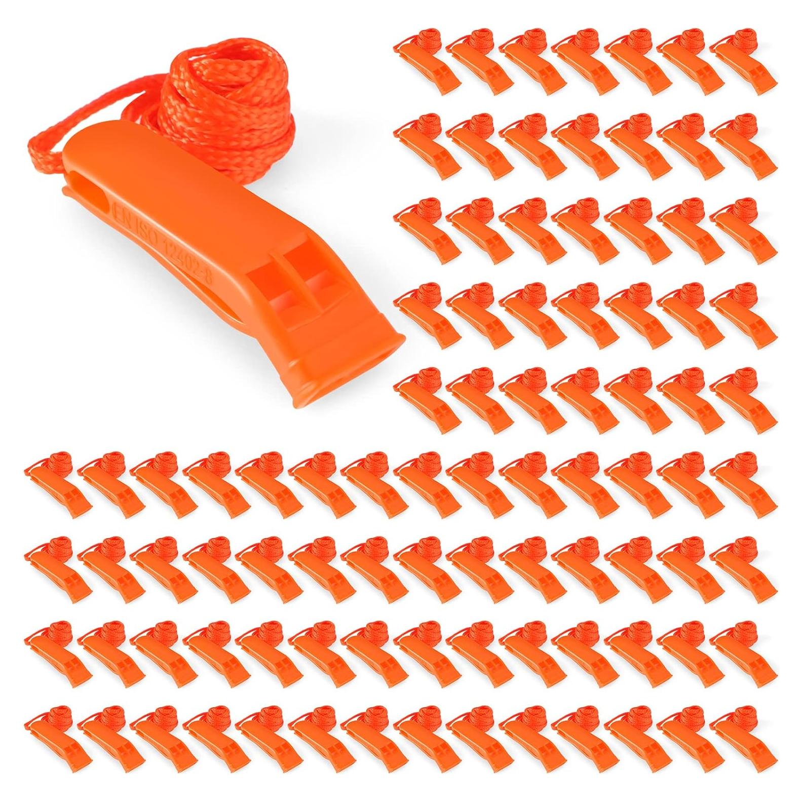 100 Silbatos de Emergencia Sotiff Naranjas para Supervivencia