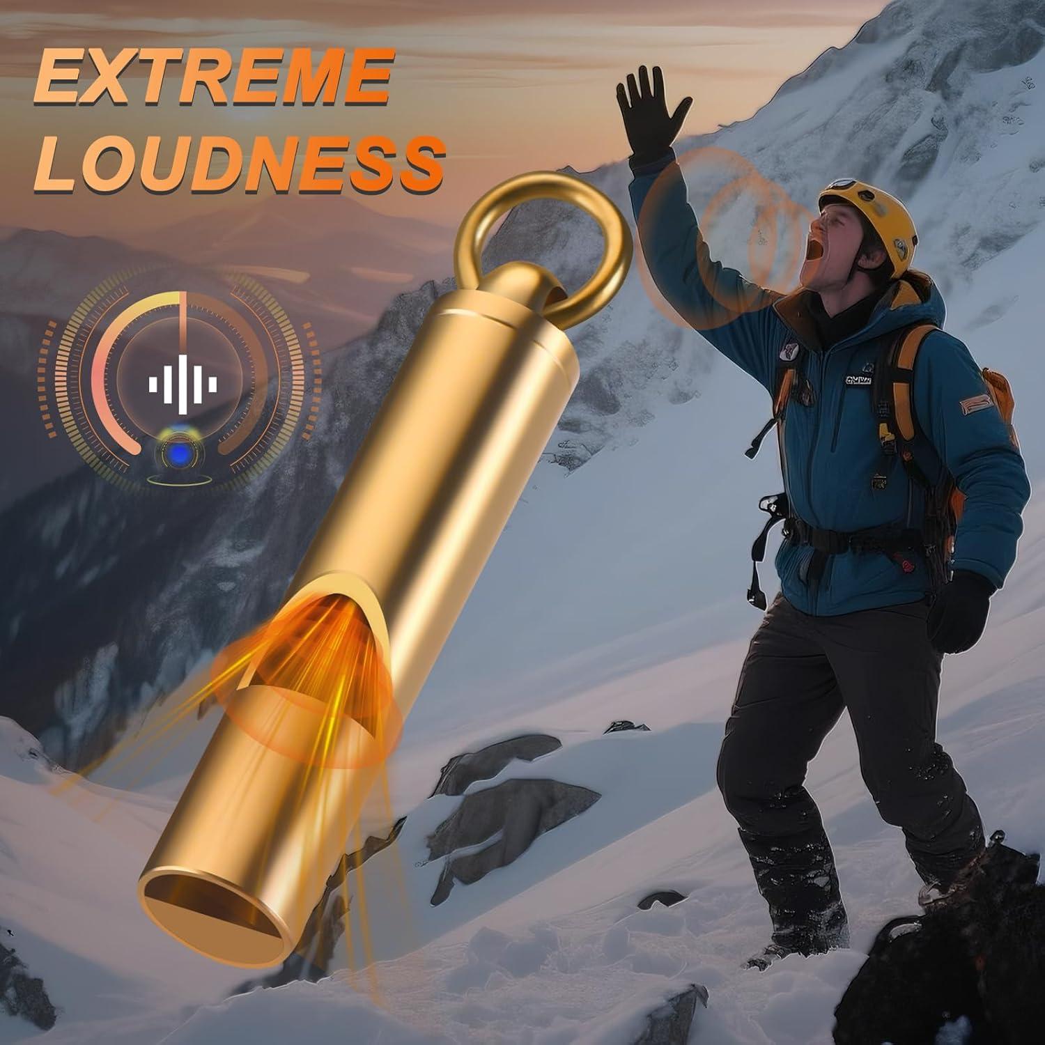 Silbatos de Emergencia Upeckaroo de Latón 2 Pack 120dB