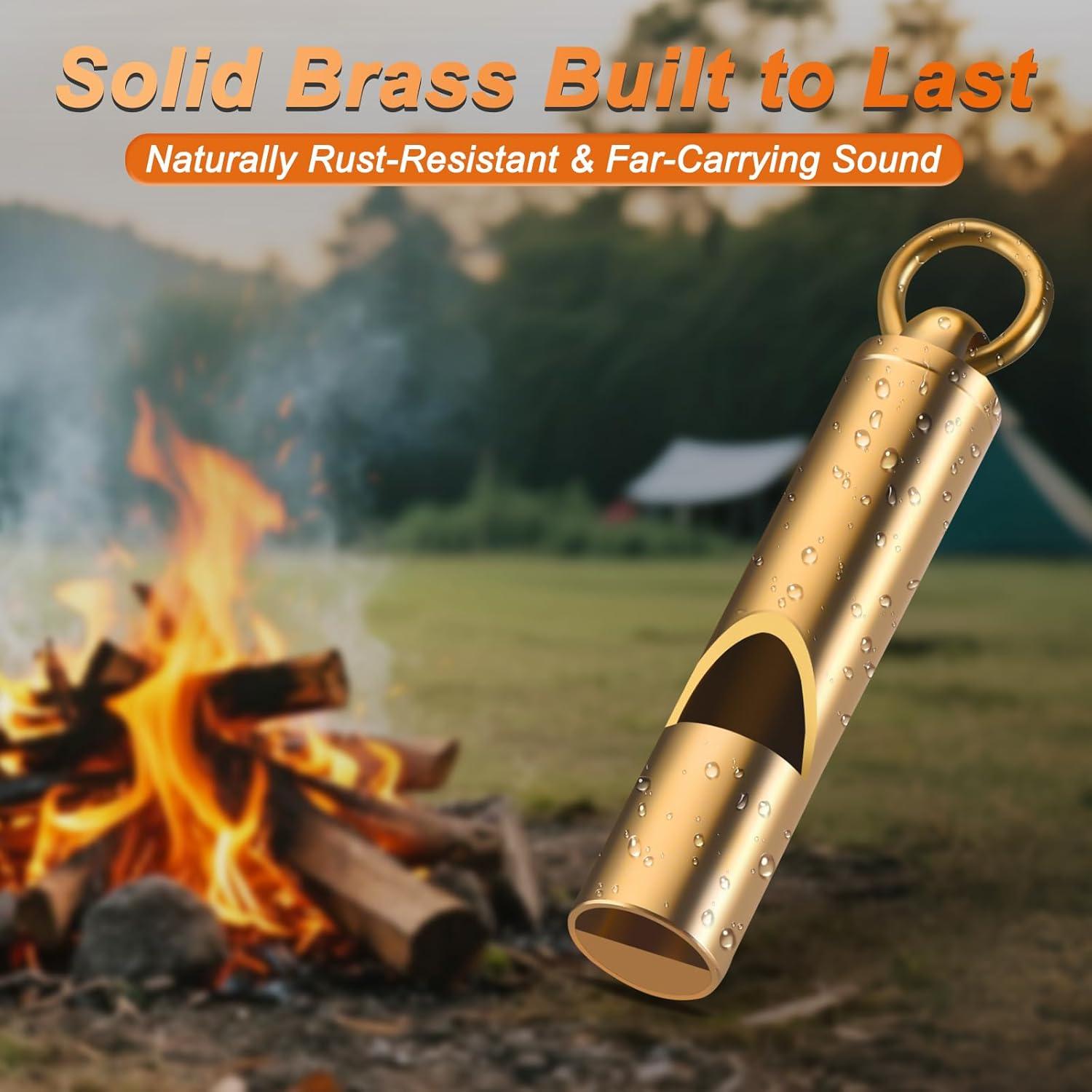 Silbatos de Emergencia Upeckaroo de Latón 2 Pack 120dB