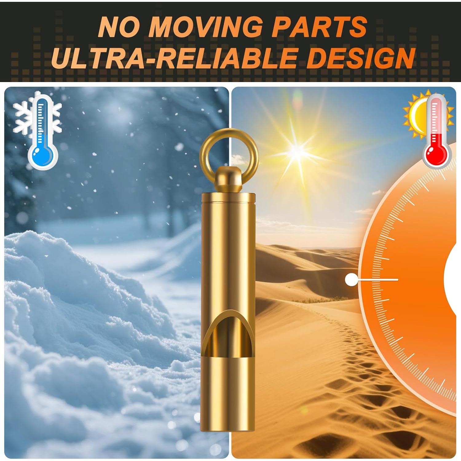 Silbatos de Emergencia Upeckaroo de Latón 2 Pack 120dB