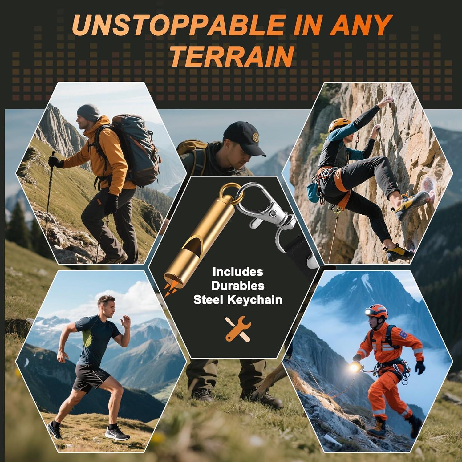 Silbatos de Emergencia Upeckaroo de Latón 2 Pack 120dB