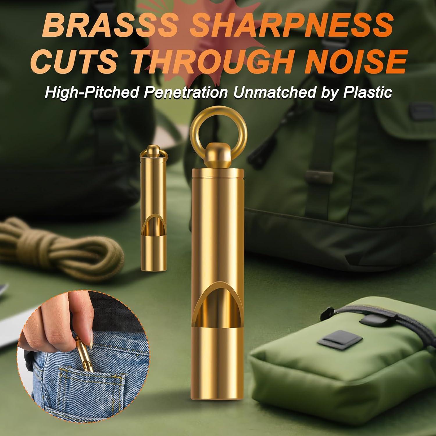 Silbatos de Emergencia Upeckaroo de Latón 2 Pack 120dB