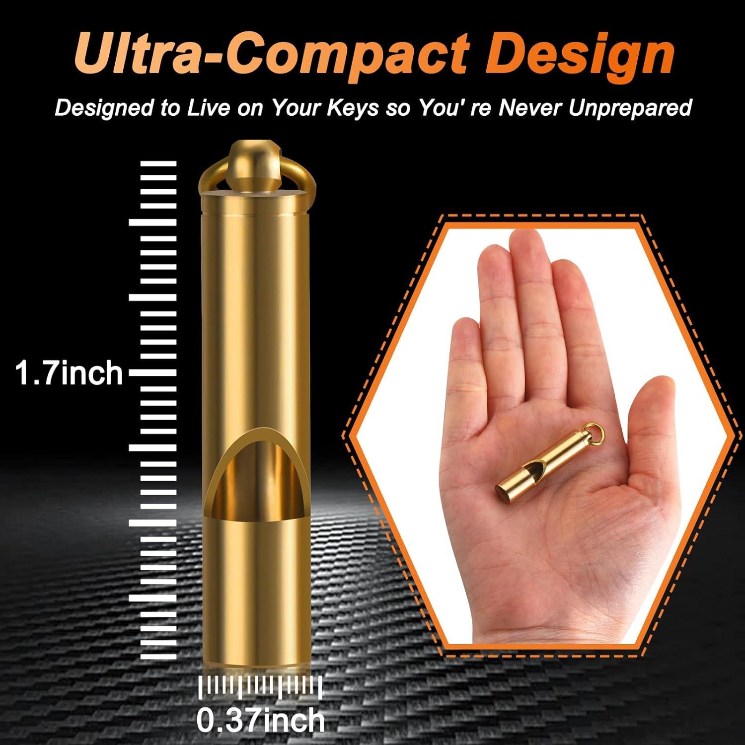 Silbatos de Emergencia Upeckaroo de Latón 2 Pack 120dB