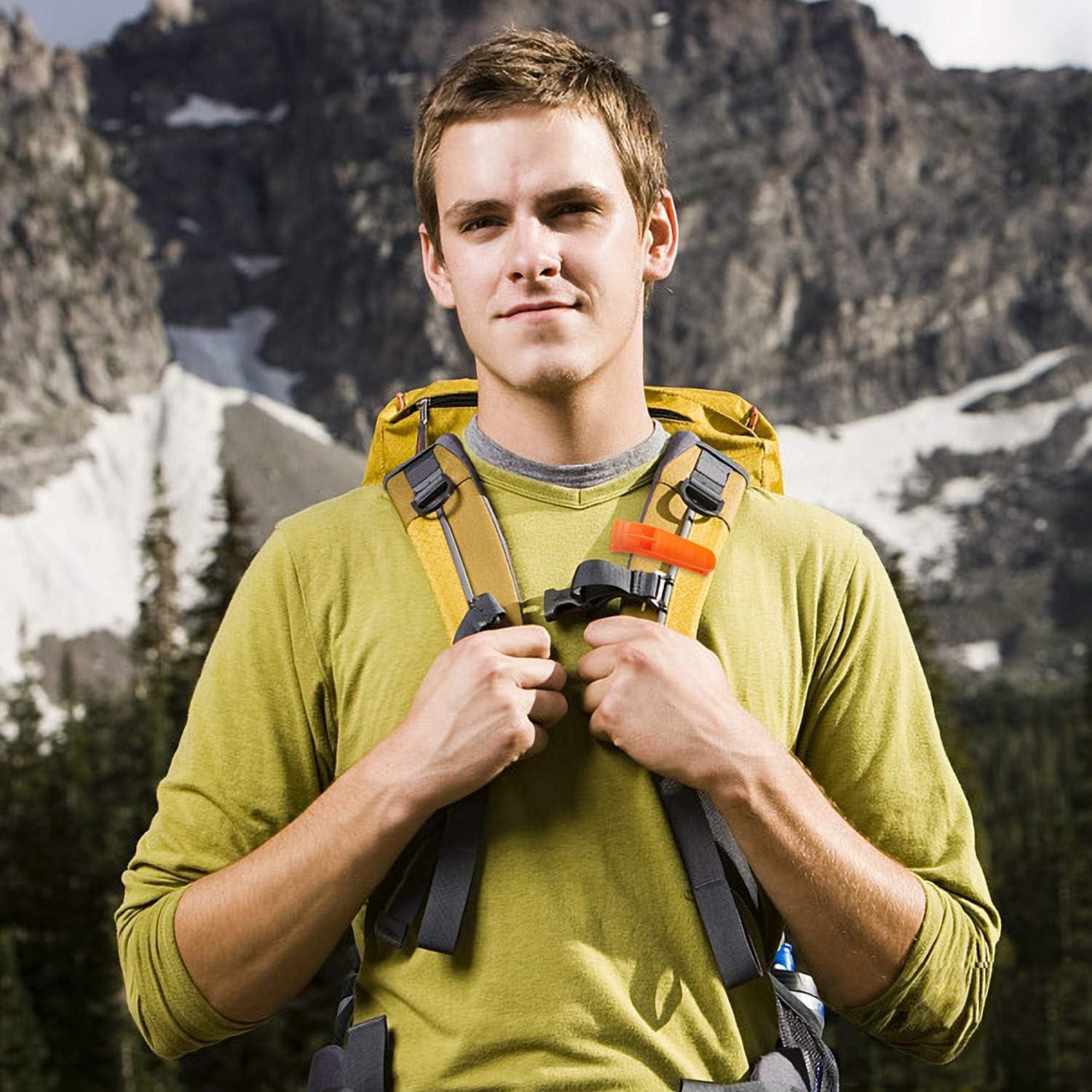 Silbatos de Seguridad AUGSUN 10 Pcs Naranja con Cordón