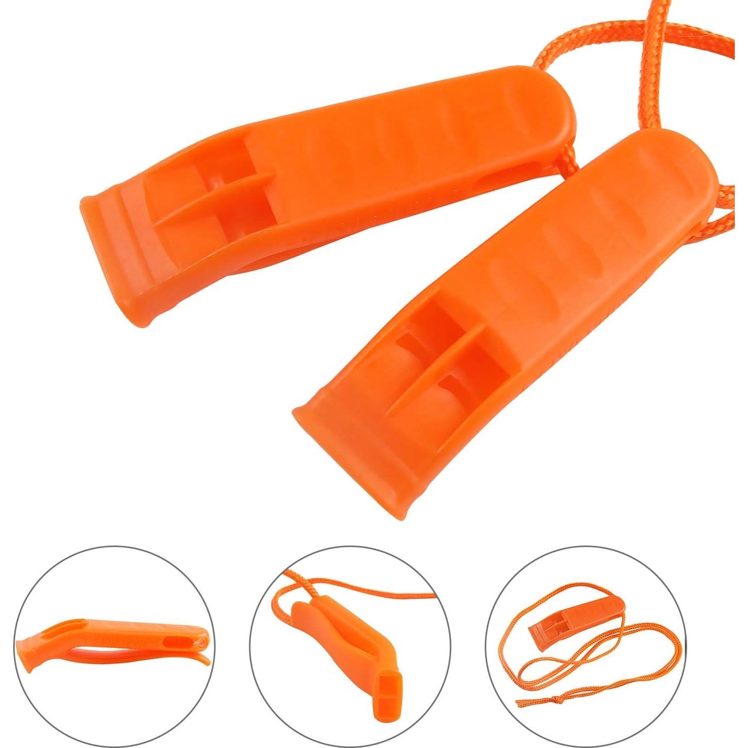 Juego de 40 Silbatos de Seguridad AUGSUN con Cordón - Rojo y Naranja