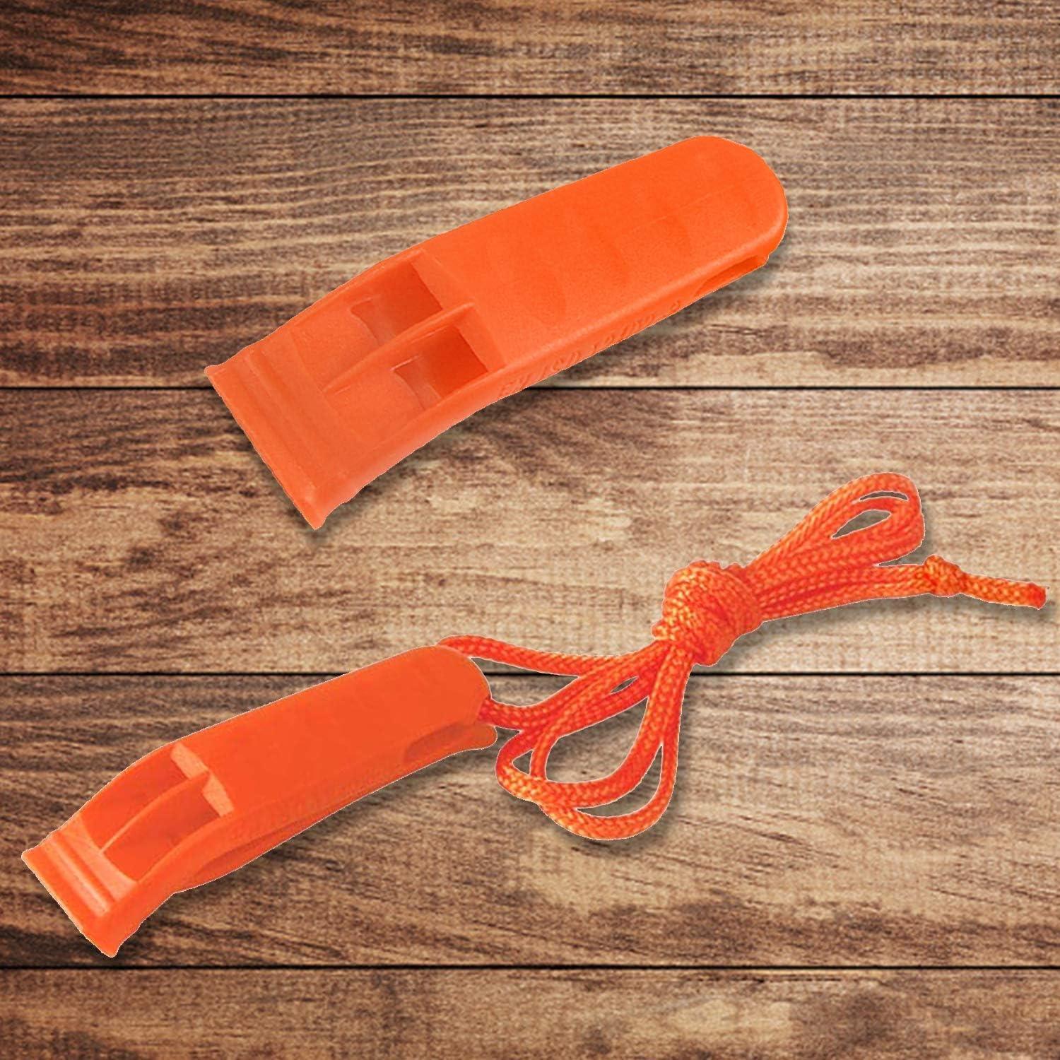 Juego de 40 Silbatos de Seguridad AUGSUN con Cordón - Rojo y Naranja