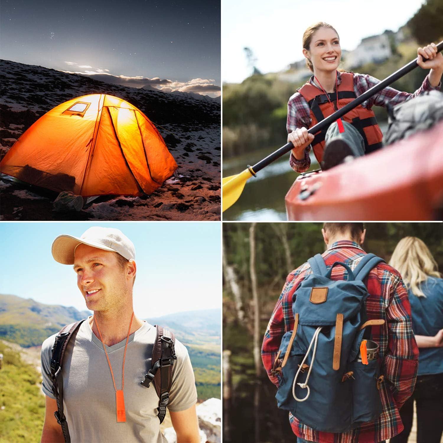 Juego de 40 Silbatos de Seguridad AUGSUN con Cordón - Rojo y Naranja