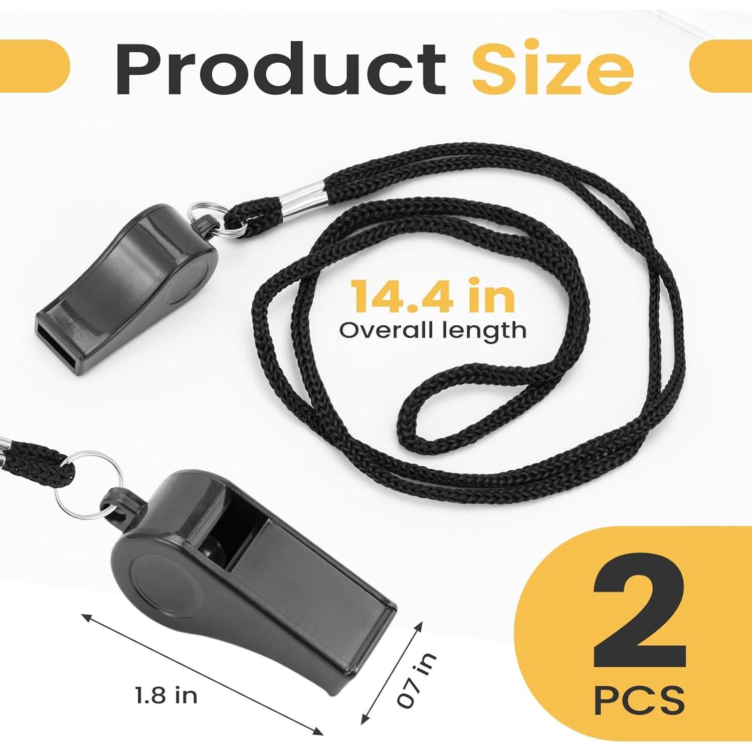 Silbatos Deportivos JKQAGD 2PCS con Cordón - Sonido Fuerte 120dB