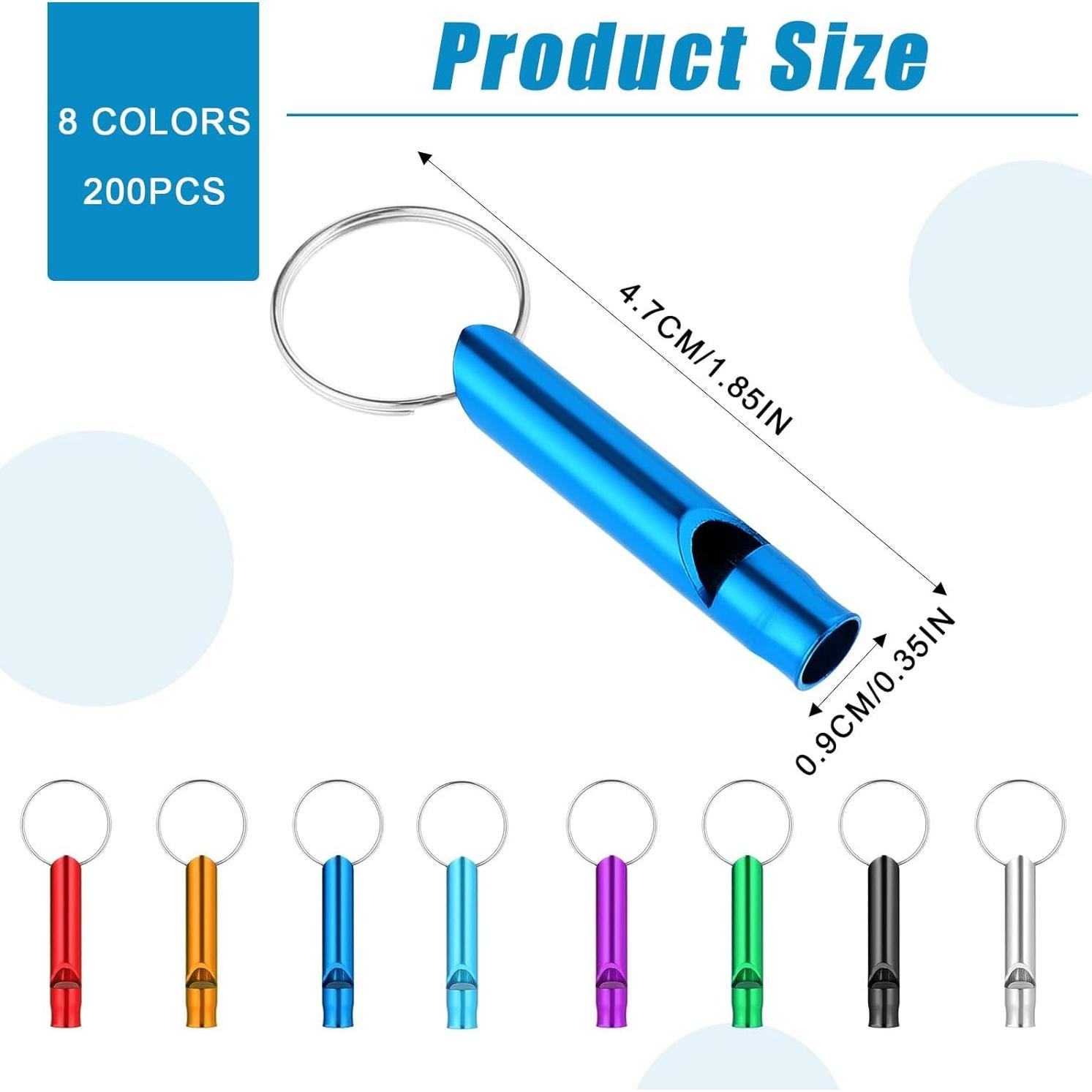 200 Silbatos de Emergencia Aluminio JJUNW para Camping y Deportes