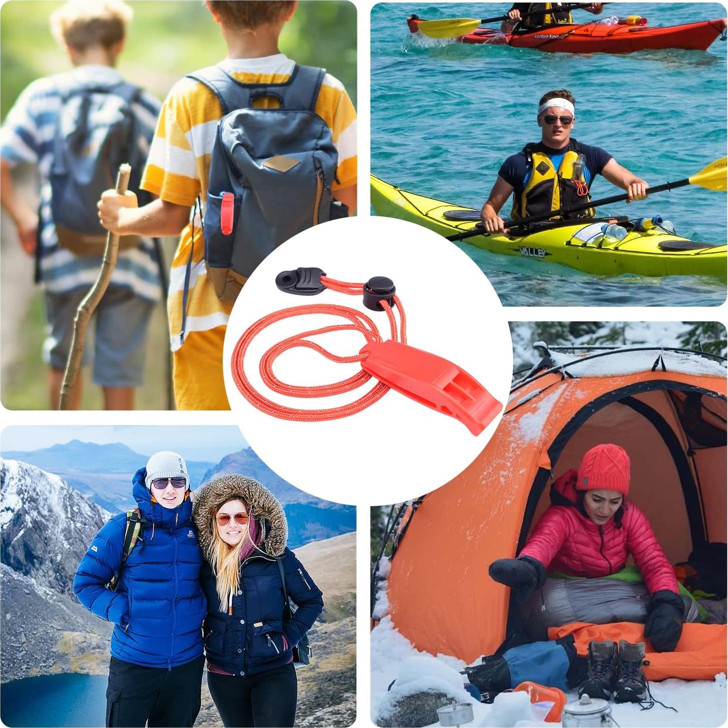 Paquete de 4 Silbatos de Emergencia CooBigo Naranja