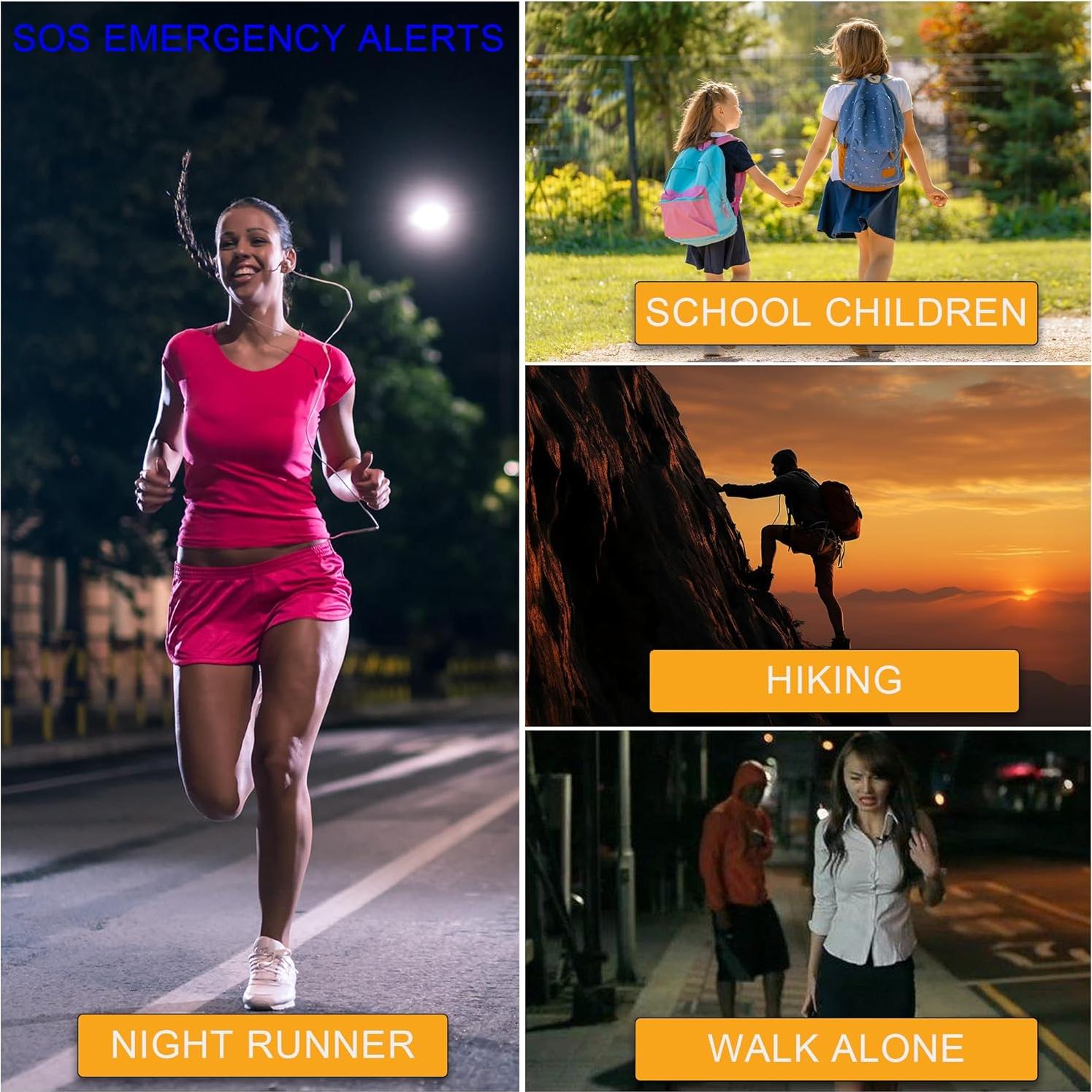 Alarma Personal de Seguridad 130dB con Luz Estroboscópica Aqua