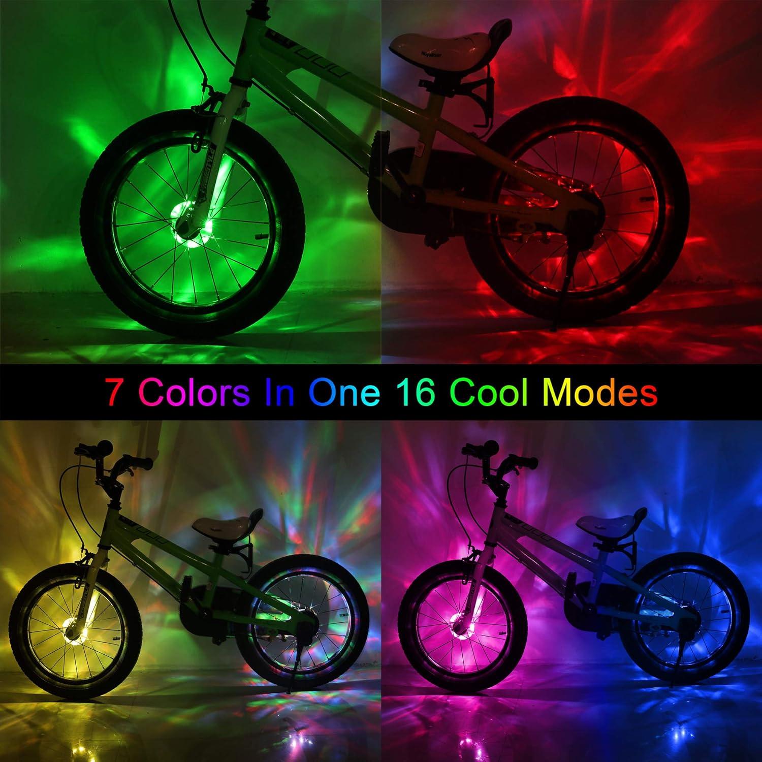 DAWAY A16 Luces LED para Ruedas de Bicicleta - 2 Piezas, Recargables