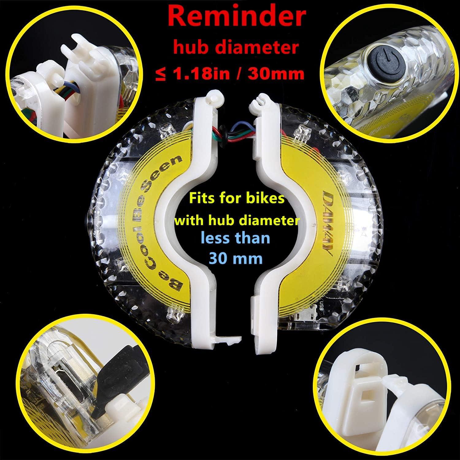 DAWAY A16 Luces LED para Ruedas de Bicicleta - 2 Piezas, Recargables