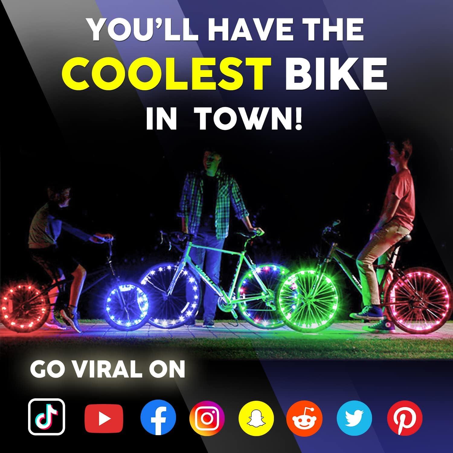 Luces LED para Ruedas de Bicicleta BLITZU, Paquete de 2, 7 Colores