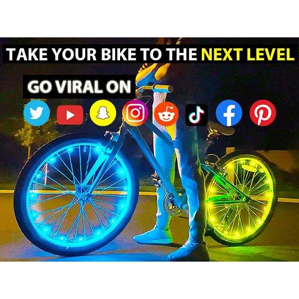 Luces LED para Ruedas de Bicicleta BLITZU, Paquete de 2, 7 Colores