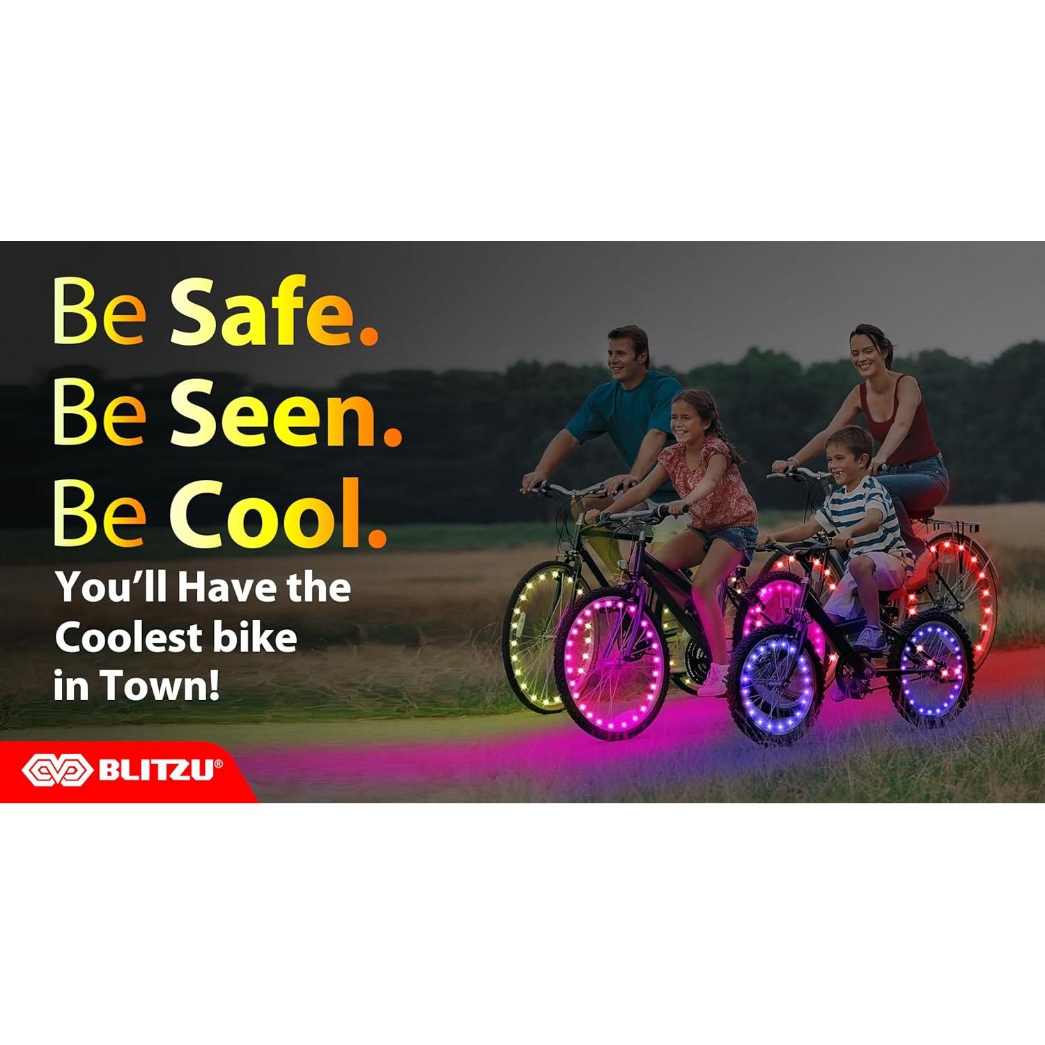 Luces LED para Ruedas de Bicicleta BLITZU, Paquete de 2, 7 Colores