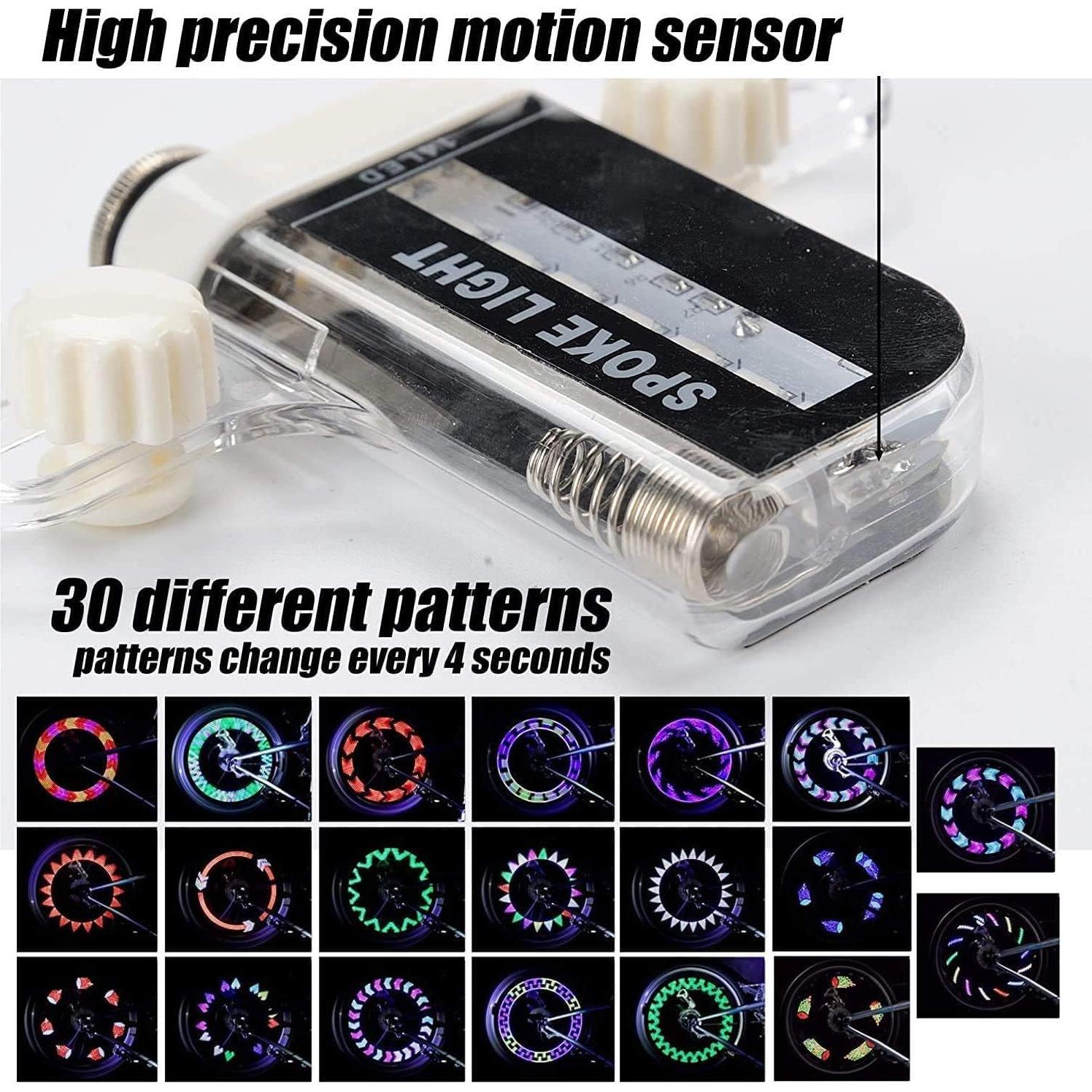 Luces LED para Ruedas de Bicicleta Dorras - Paquete de 2, Impermeables