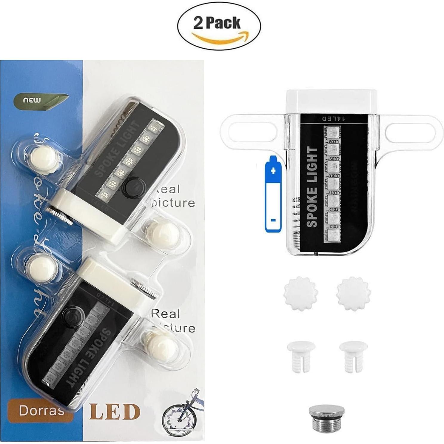 Luces LED para Ruedas de Bicicleta Dorras - Paquete de 2, Impermeables