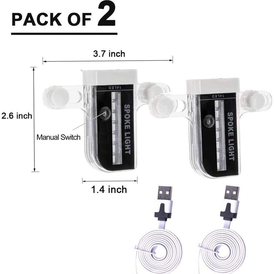 Luces de Rueda LED Recargables Solhice para Bicicleta - 30 Patrones