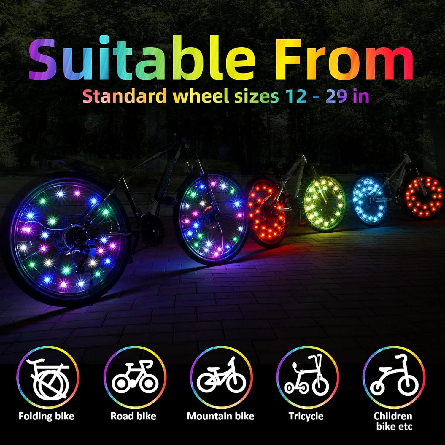 Luces LED para Ruedas de Bicicleta Sumree Arcoíris 22 LEDs