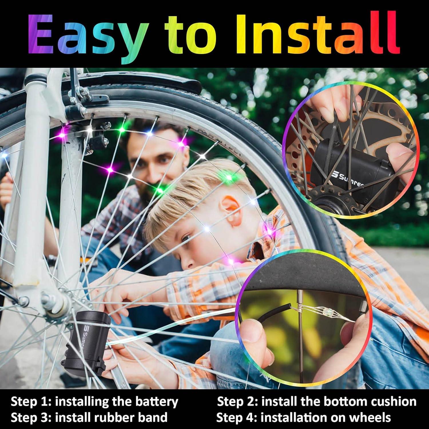 Luces LED para Ruedas de Bicicleta Sumree Arcoíris 22 LEDs