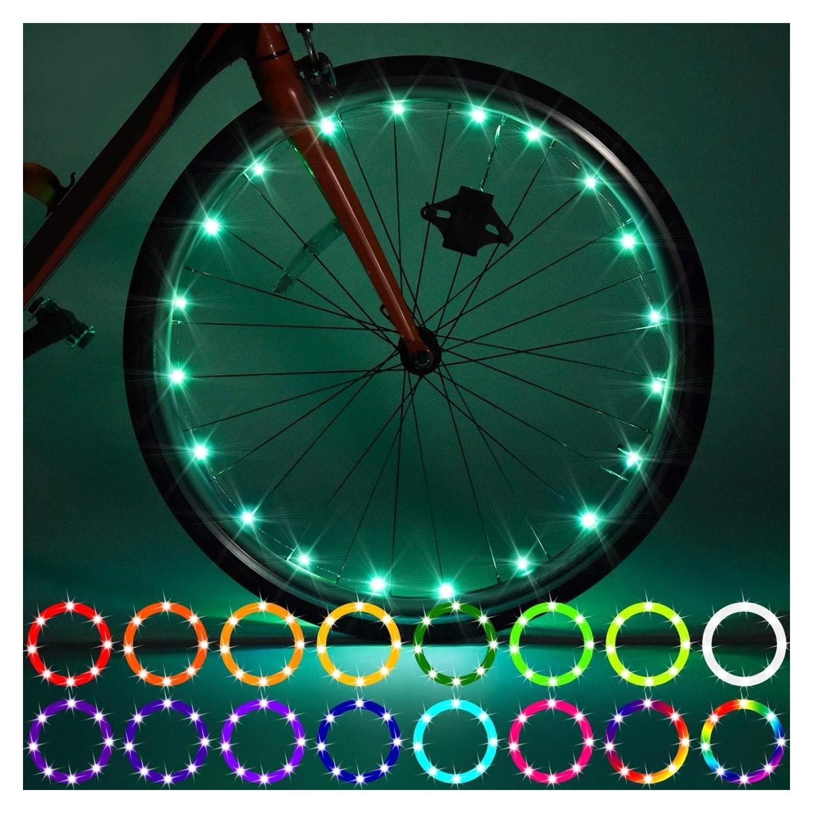 Luz LED para Ruedas de Bicicleta Waybelive - 2 Neumáticos, Control Remoto, 16 Colores