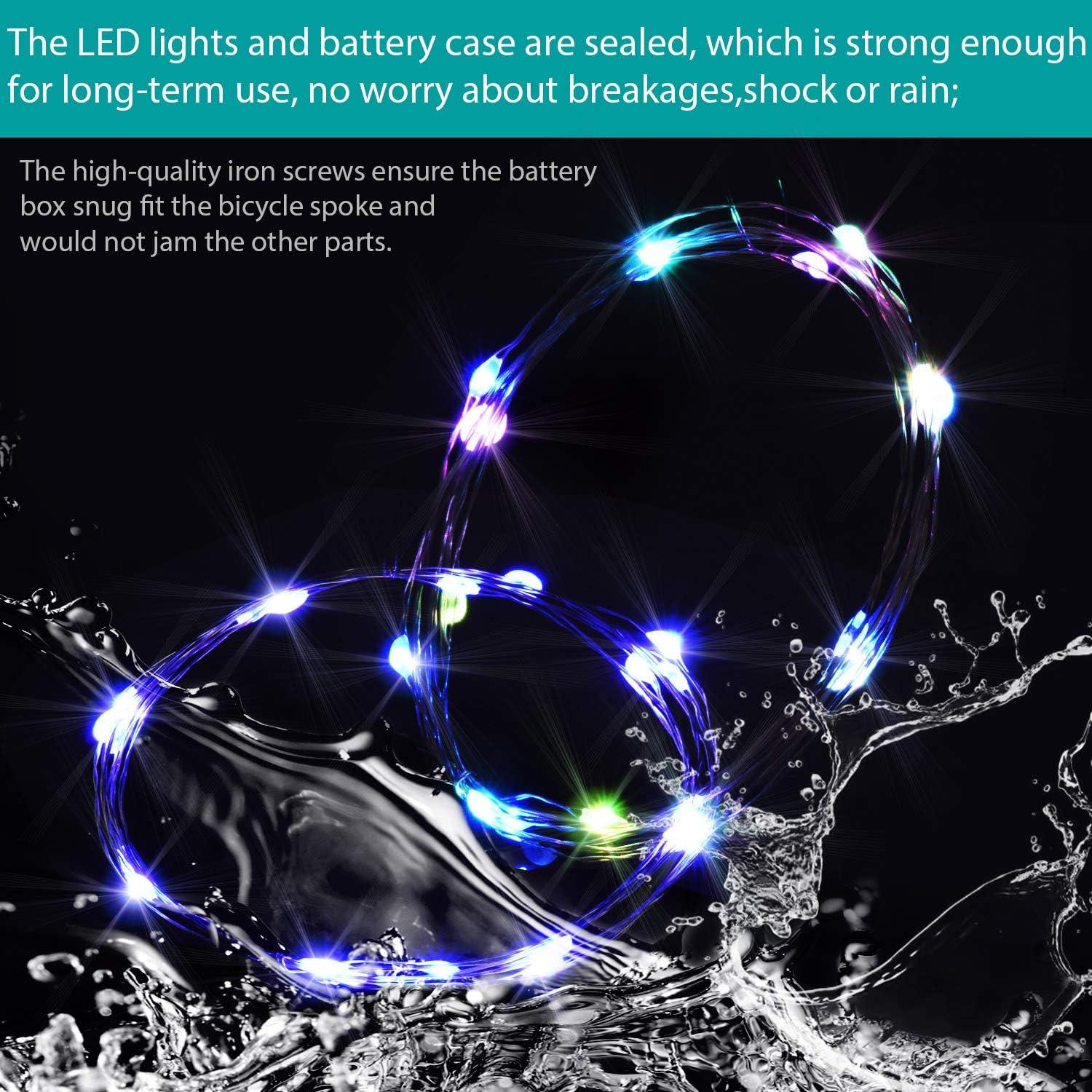 Luz LED para Ruedas de Bicicleta Waybelive - 2 Neumáticos, Control Remoto, 16 Colores