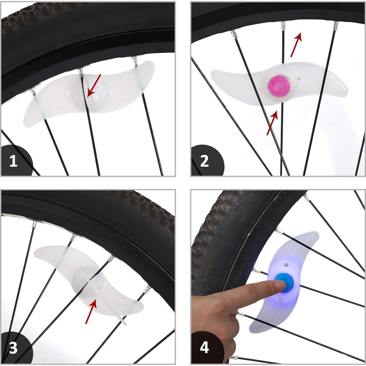 Luces de radios de bicicleta MapleSeeker 6-Pack Multicolor
