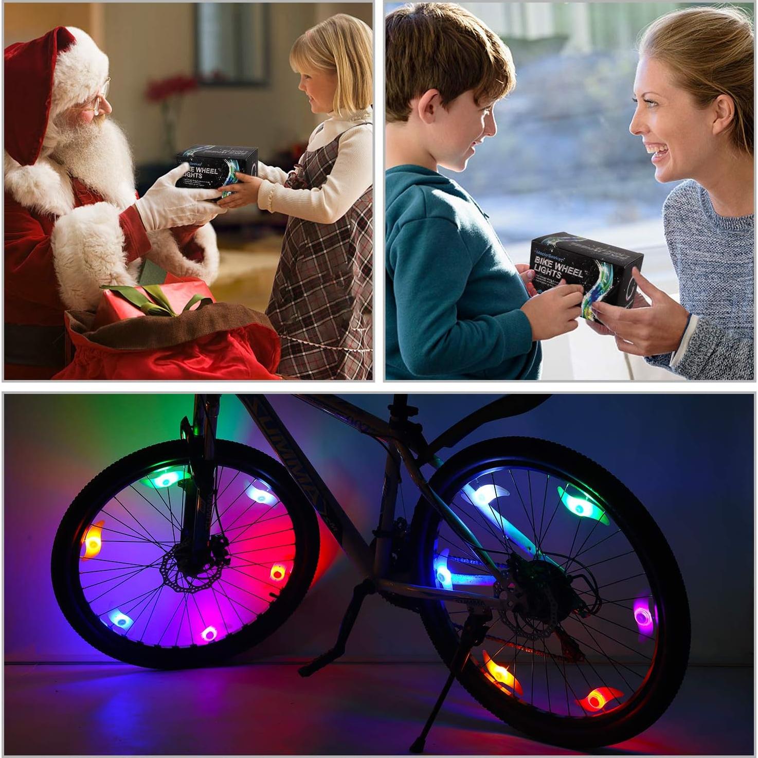 Luces de radios de bicicleta MapleSeeker 6-Pack Multicolor