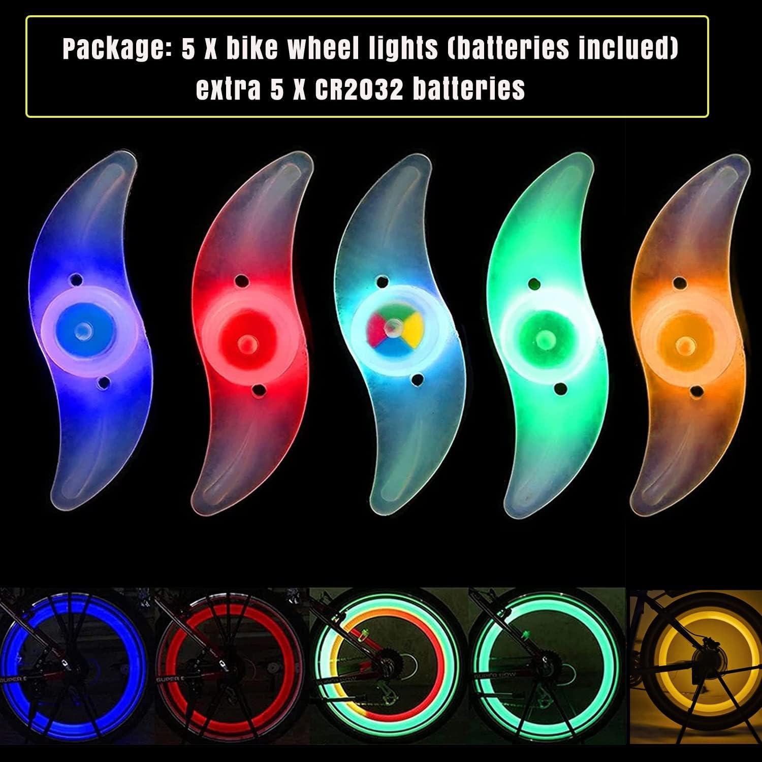 5 Luces LED para Rueda de Bicicleta Constefire, Impermeables