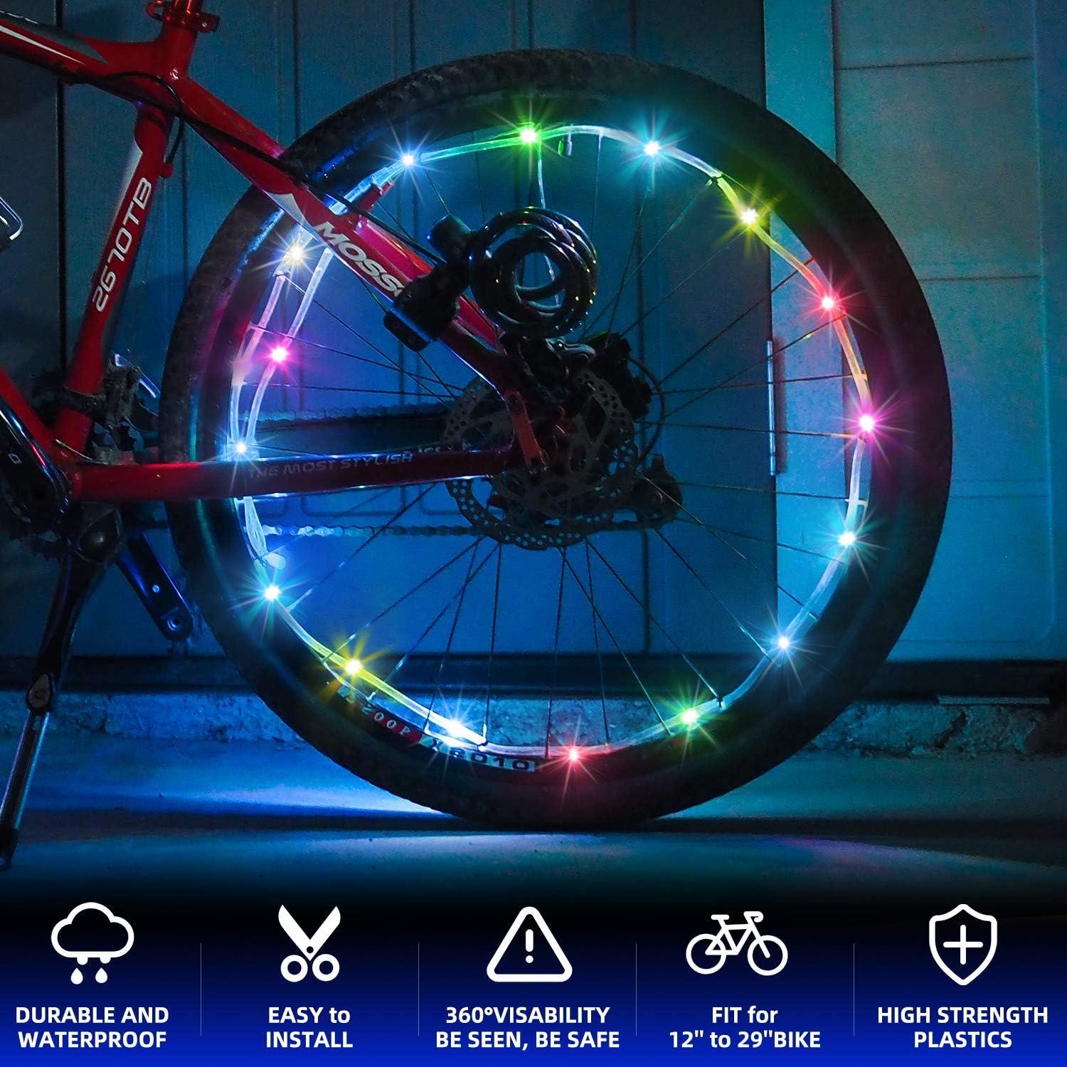 Luces LED para Ruedas de Bicicleta Lejorain - 2 Piezas Multicolor