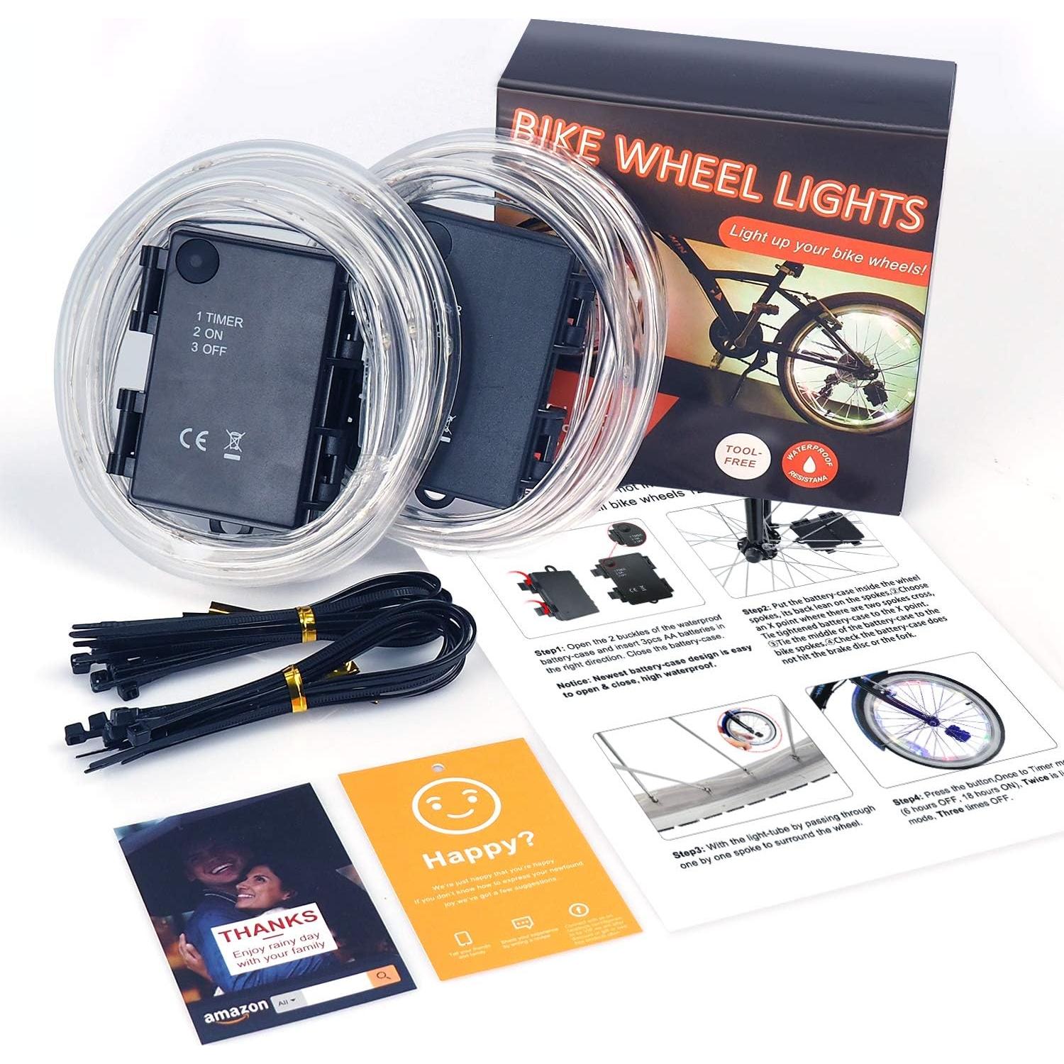 Luces LED para Ruedas de Bicicleta Lejorain - 2 Piezas Multicolor