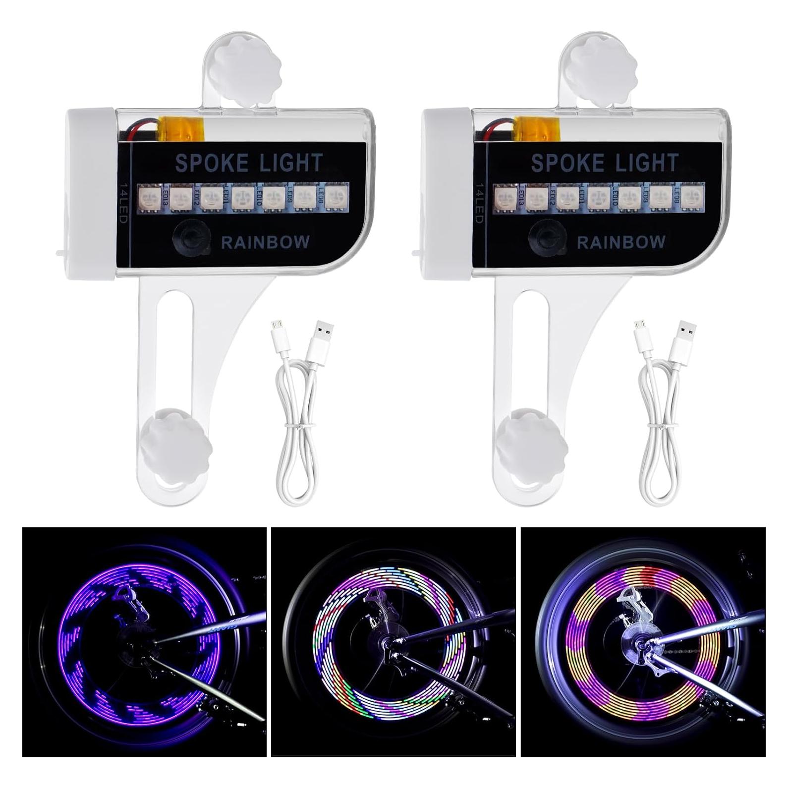 Luces de Rueda LED Recargables PETSTIBLE - 30 Patrones, 2 Modos