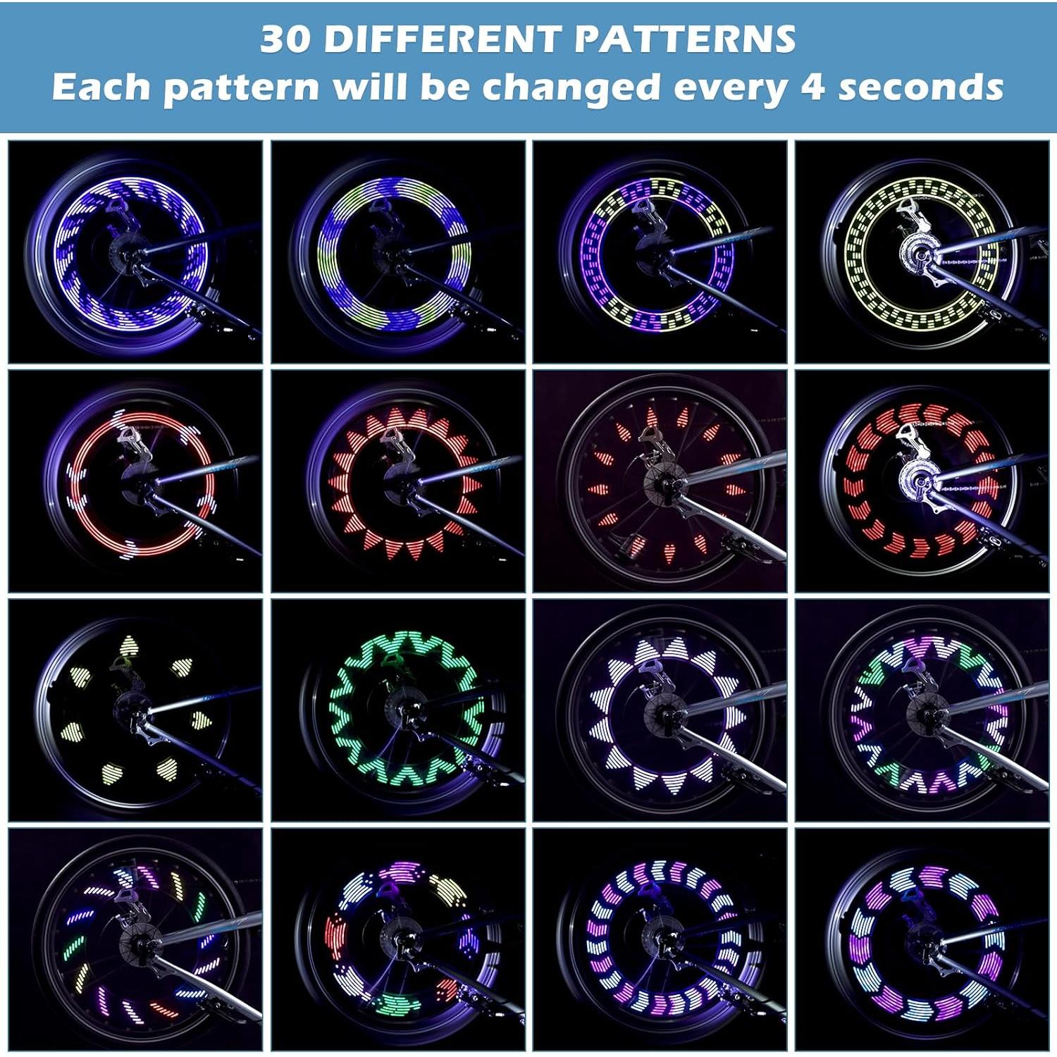 Luces de Rueda LED Recargables PETSTIBLE - 30 Patrones, 2 Modos