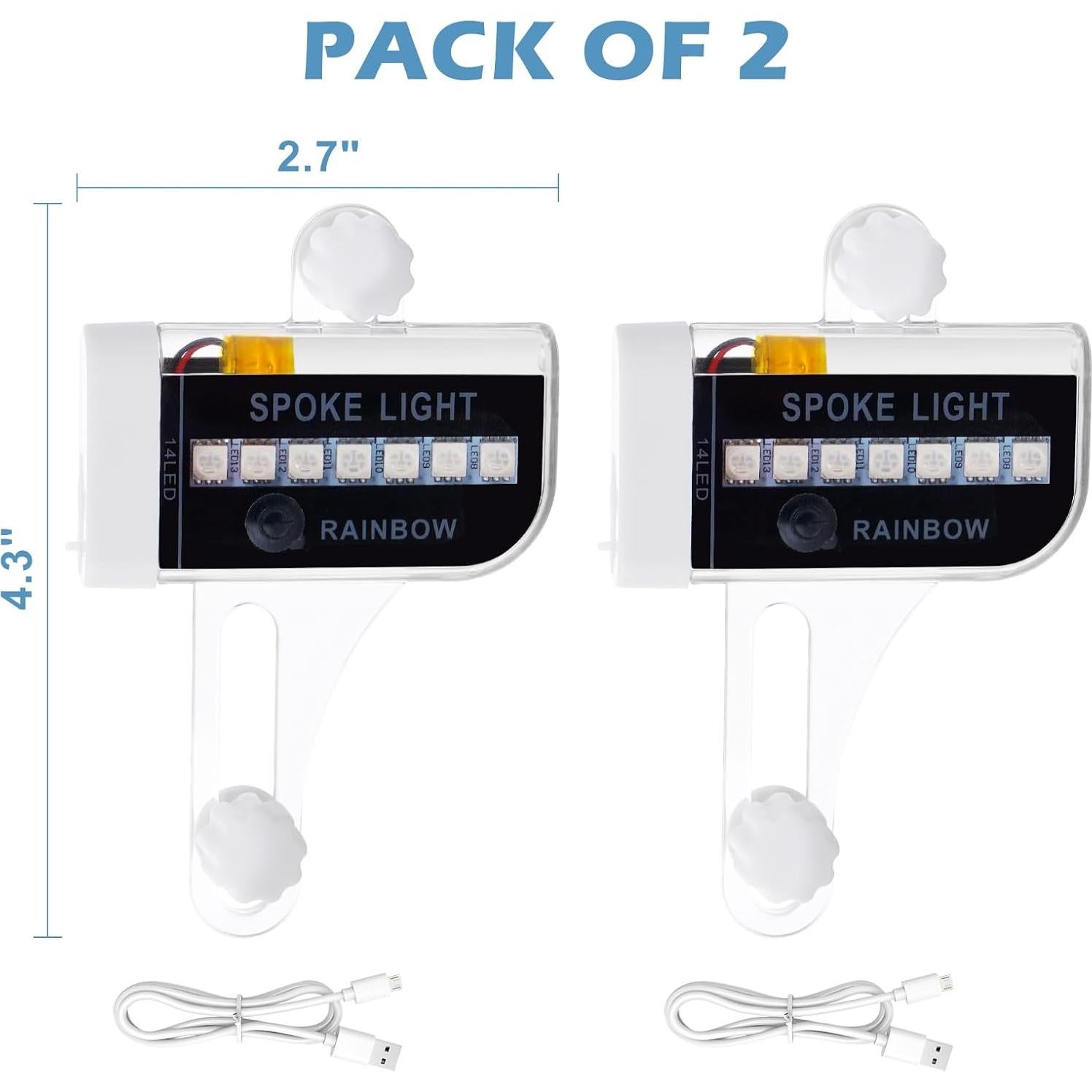 Luces de Rueda LED Recargables PETSTIBLE - 30 Patrones, 2 Modos