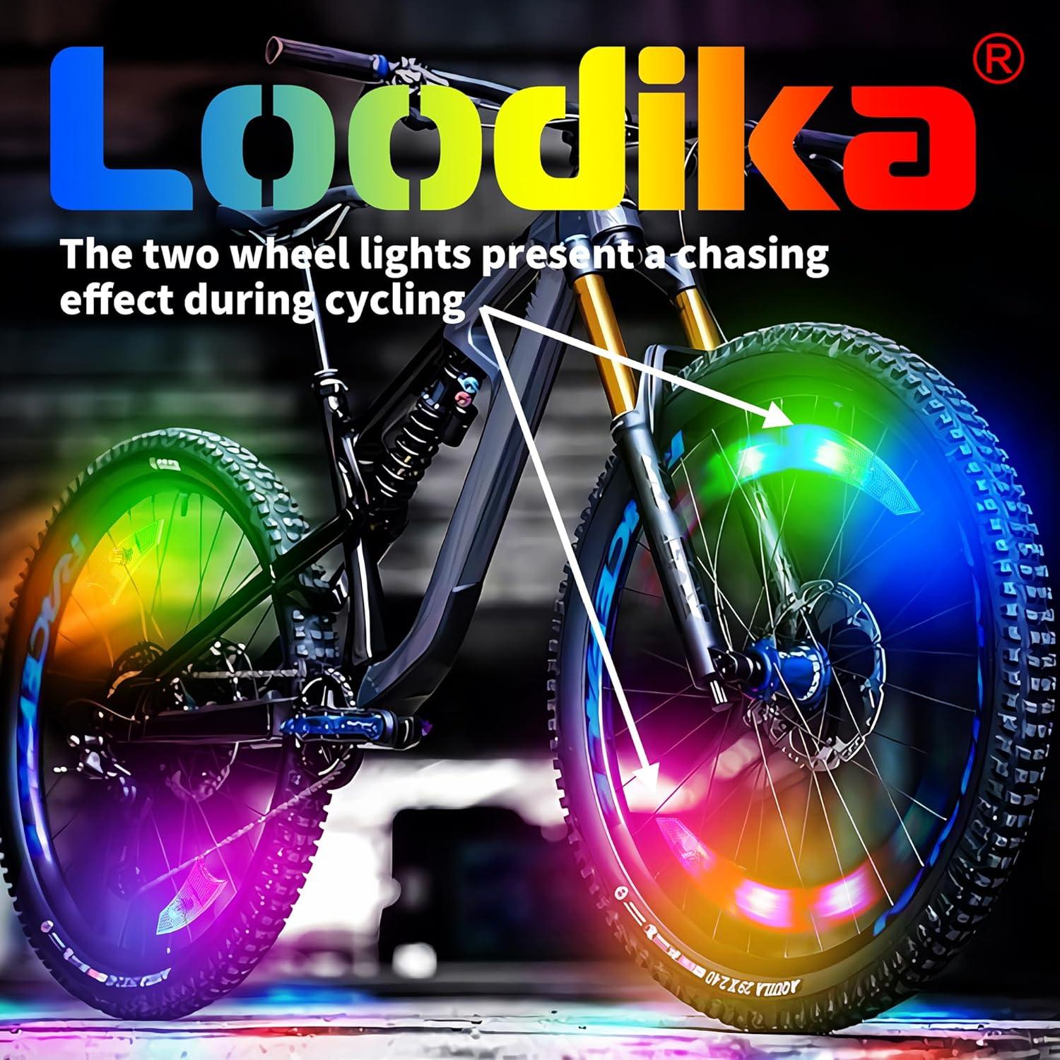 Luces de Rueda de Bicicleta LOODIKA - 2 Pack LED Impermeables