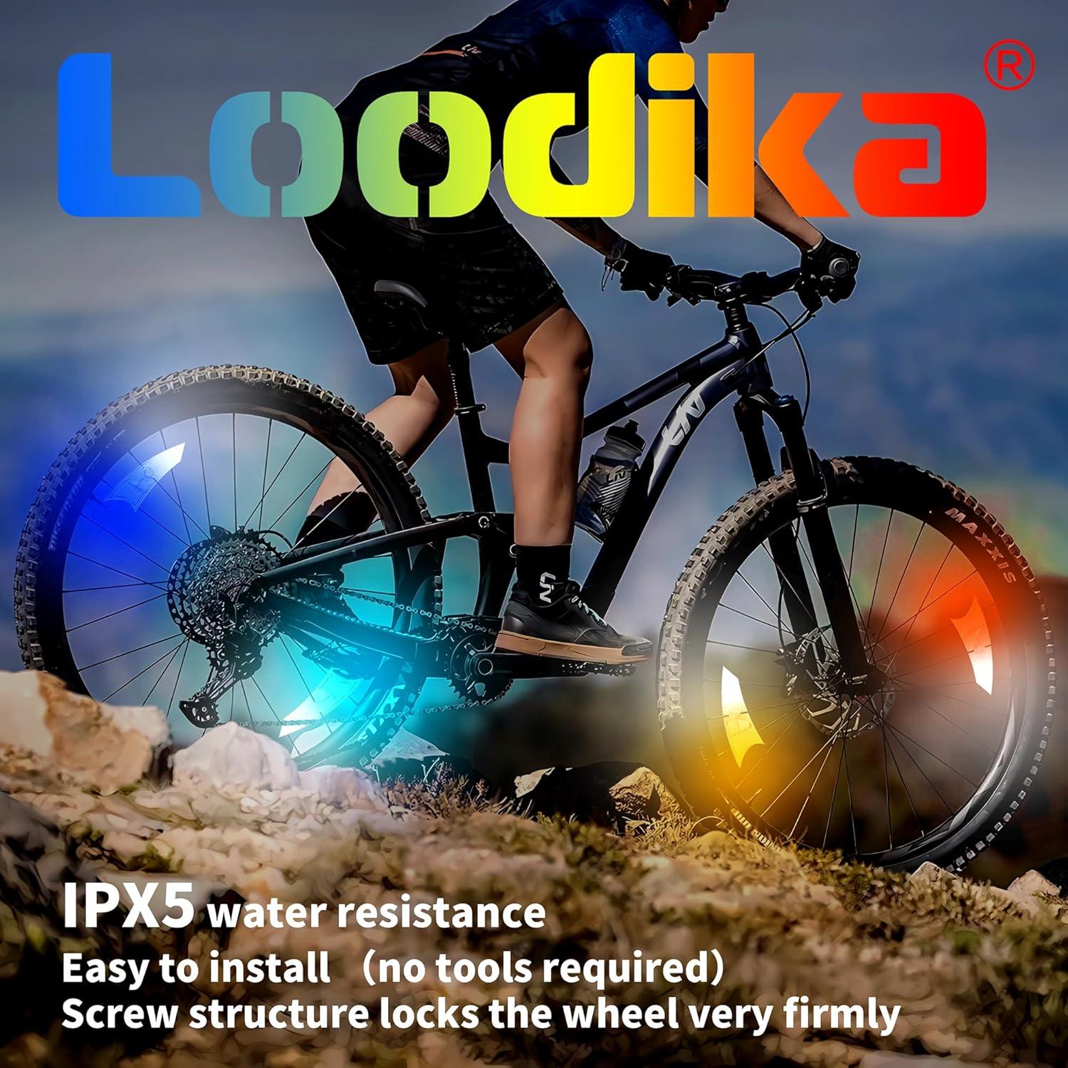 Luces de Rueda de Bicicleta LOODIKA - 2 Pack LED Impermeables