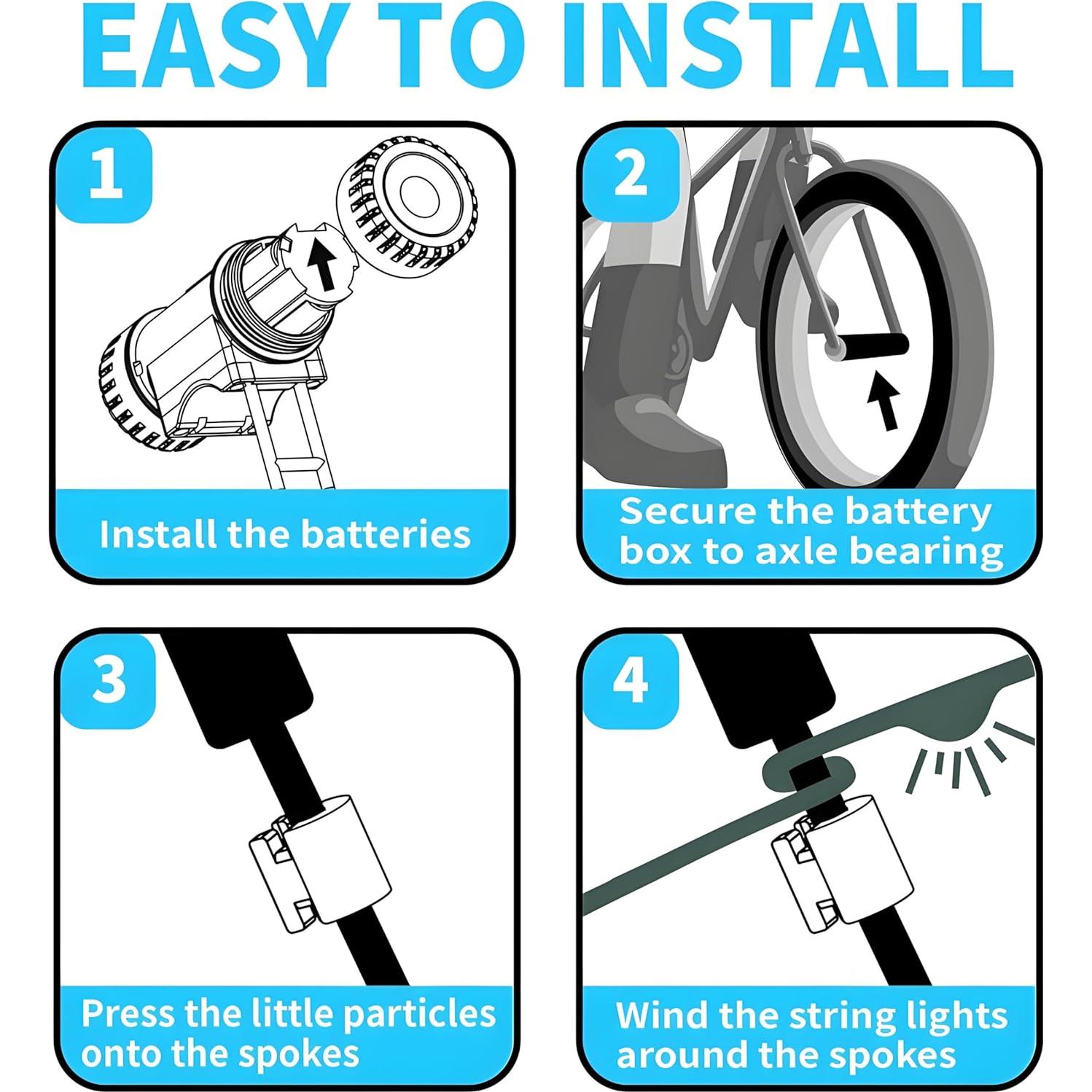 Luces LED para Ruedas de Bicicleta KIRIKIT - Paquete de 2, IP65