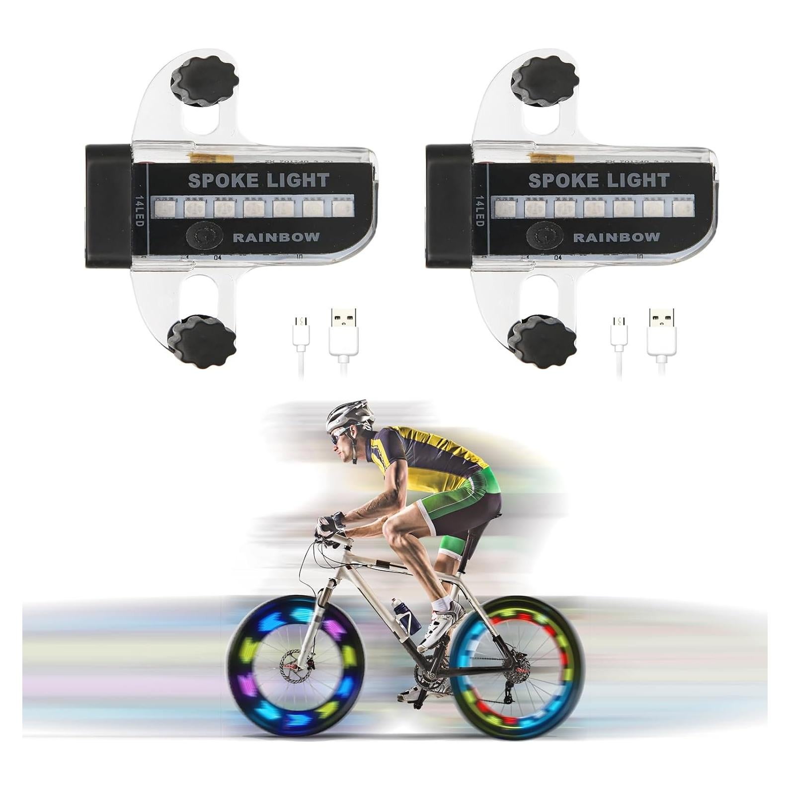 Luces de Radios de Bicicleta BOBILIFE LED Recargables IPX5