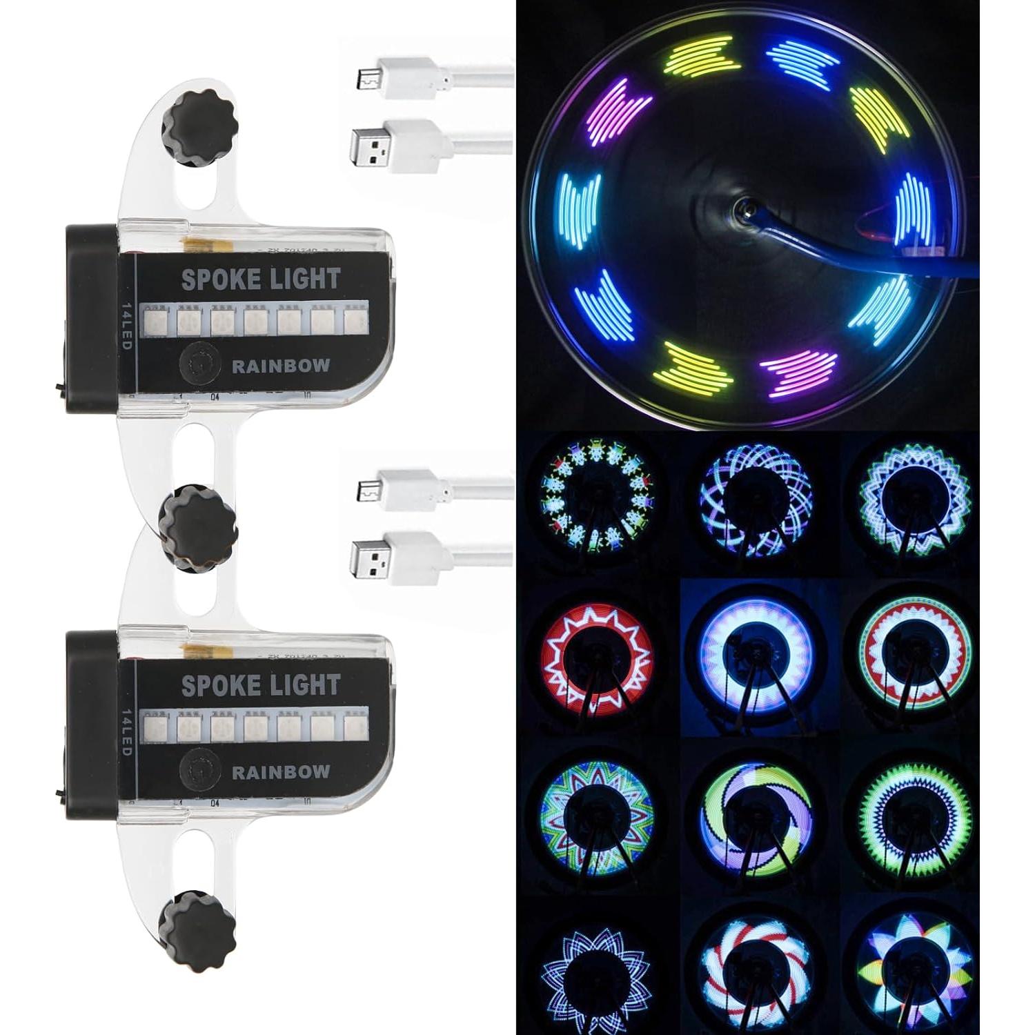 Luces de Radios de Bicicleta BOBILIFE LED Recargables IPX5