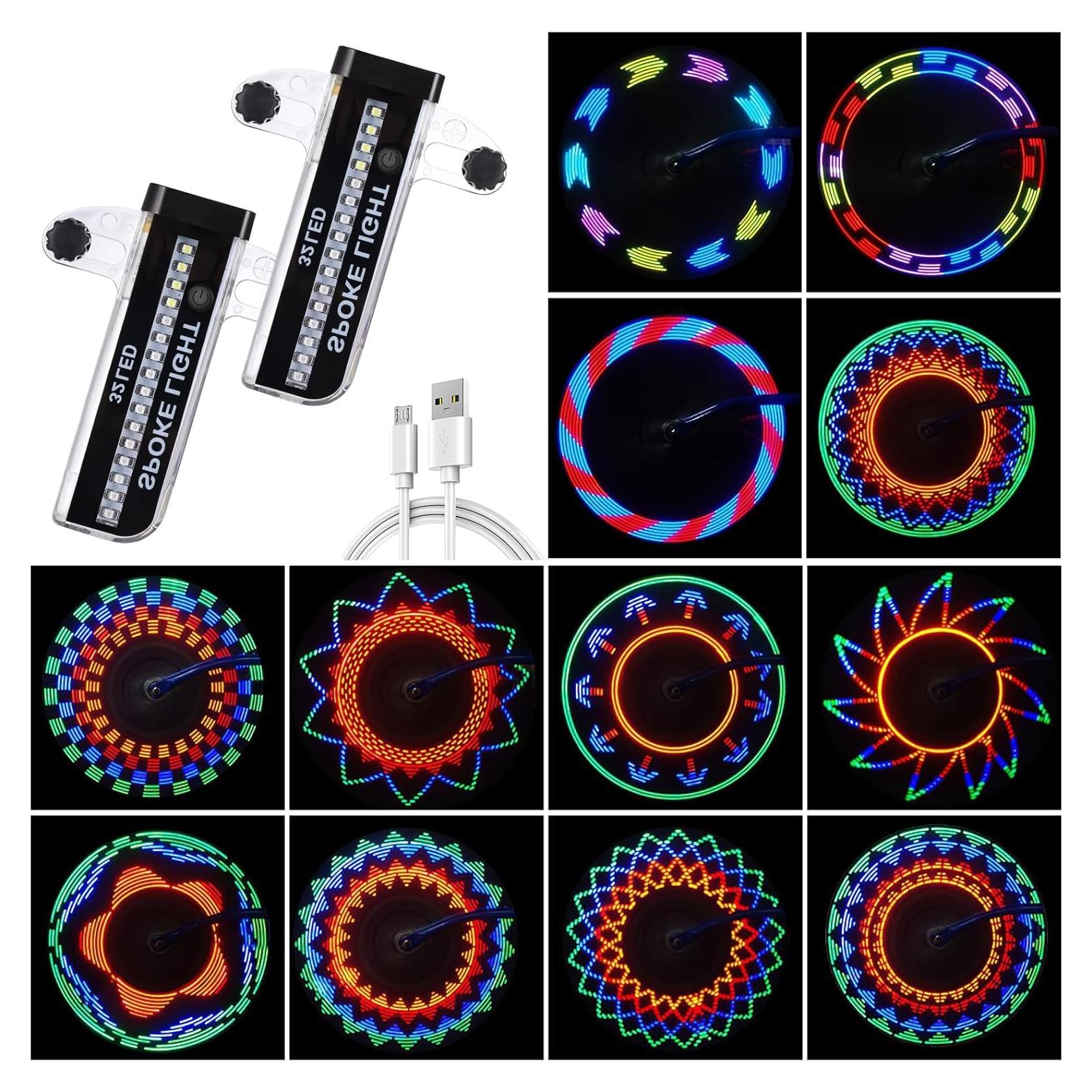 Luces LED para Ruedas de Bicicleta Zacro, 32 Patrones, Recargables
