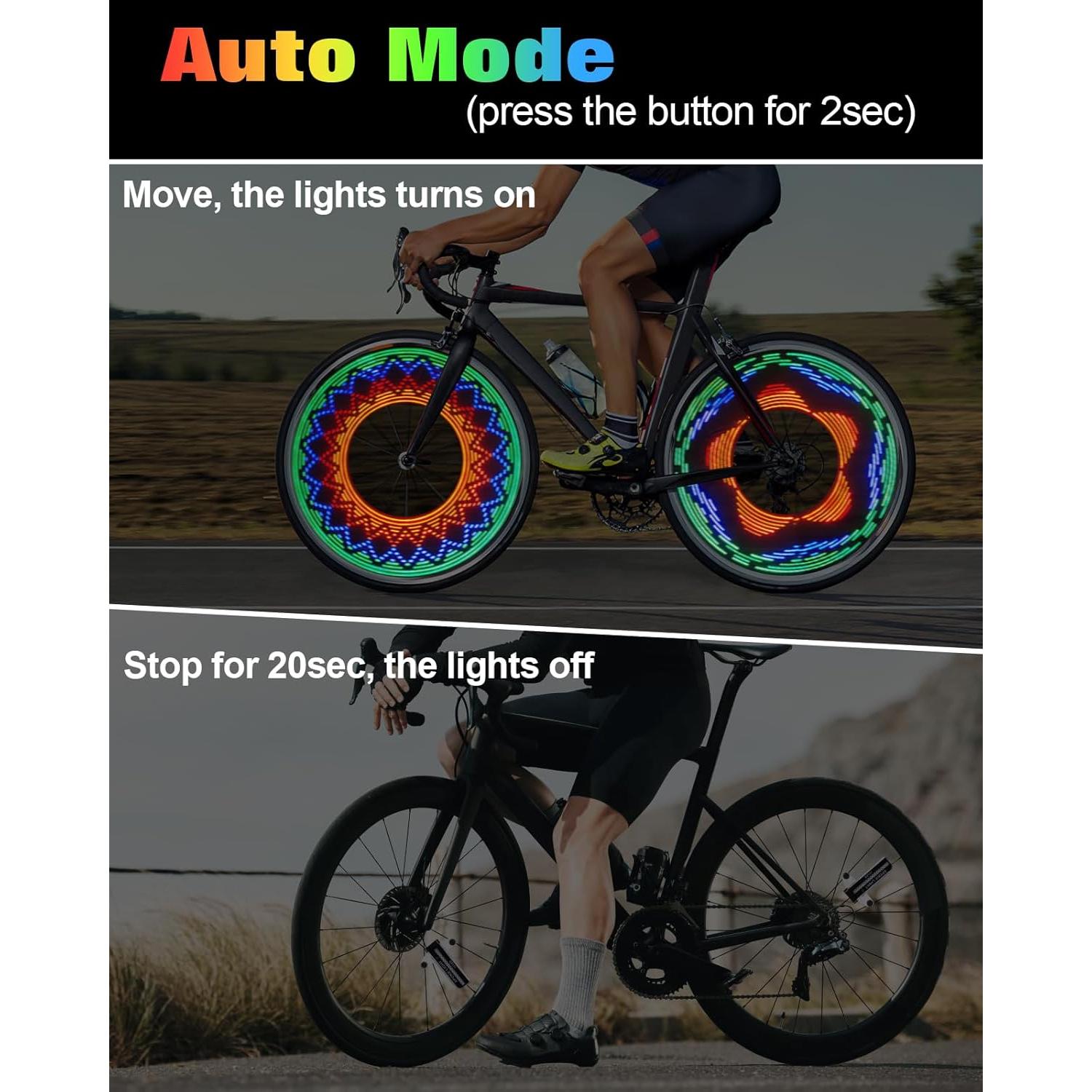 Luces LED para Ruedas de Bicicleta Zacro, 32 Patrones, Recargables