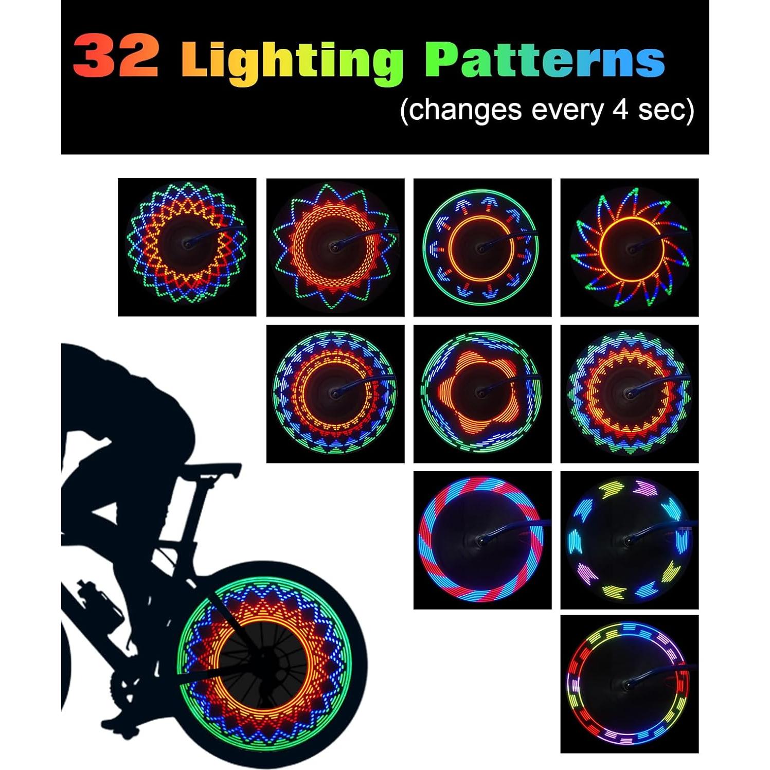 Luces LED para Ruedas de Bicicleta Zacro, 32 Patrones, Recargables