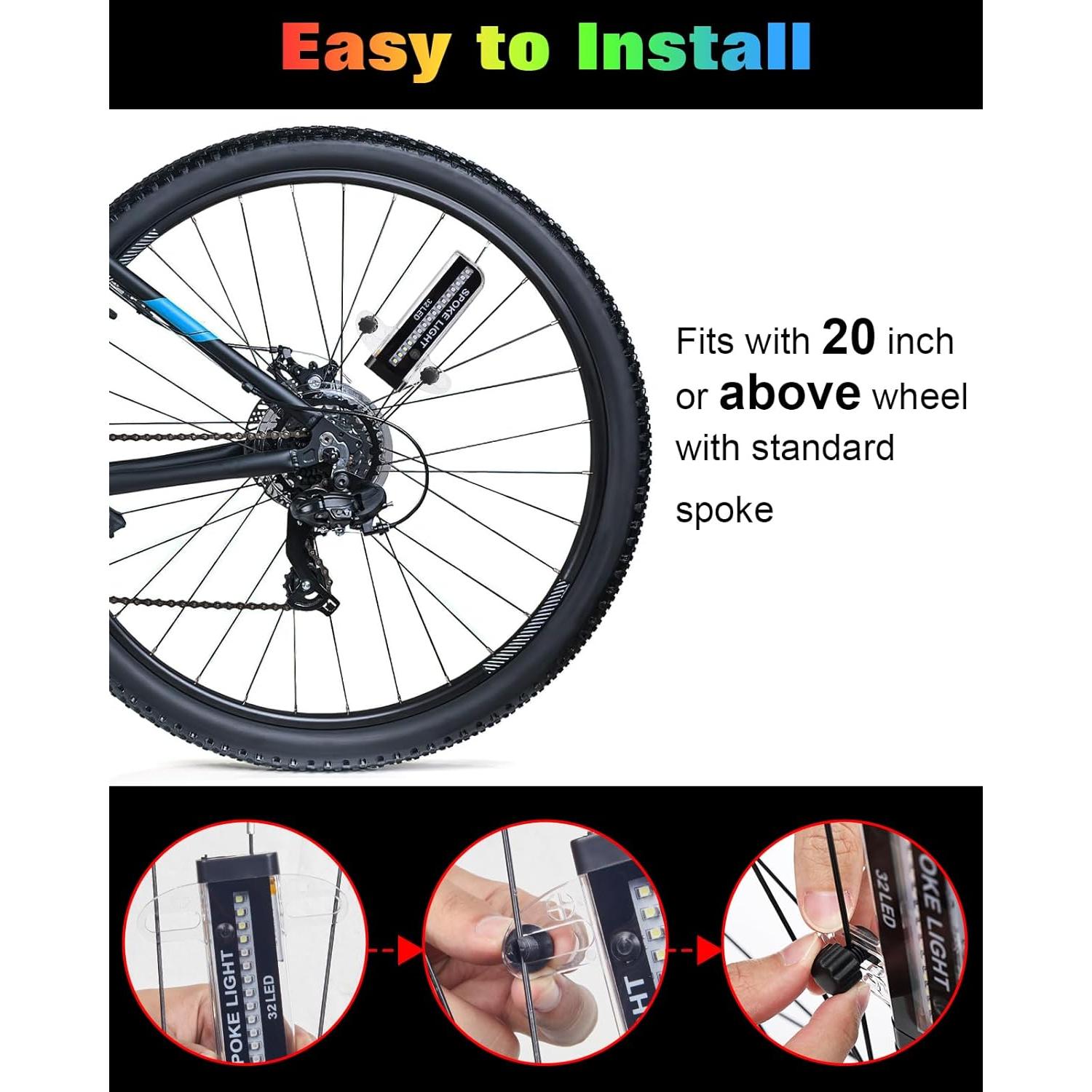 Luces LED para Ruedas de Bicicleta Zacro, 32 Patrones, Recargables