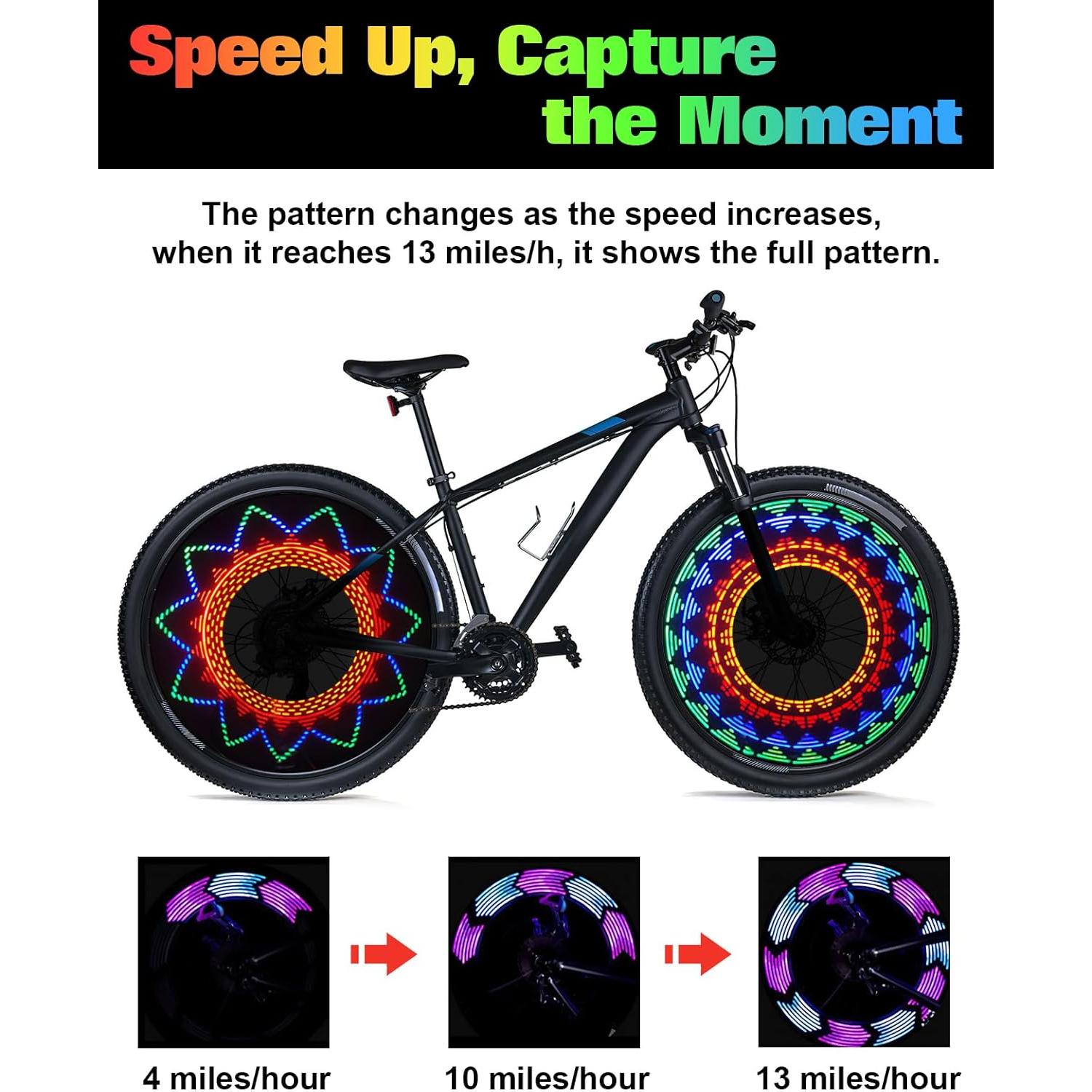 Luces LED para Ruedas de Bicicleta Zacro, 32 Patrones, Recargables