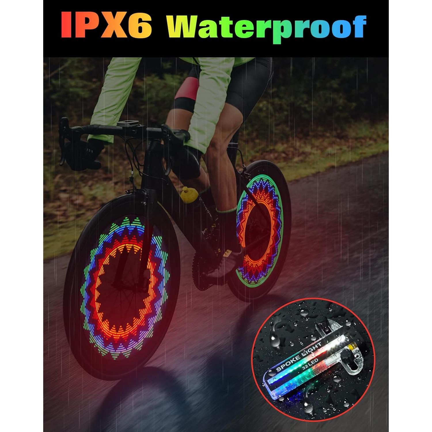 Luces LED para Ruedas de Bicicleta Zacro, 32 Patrones, Recargables