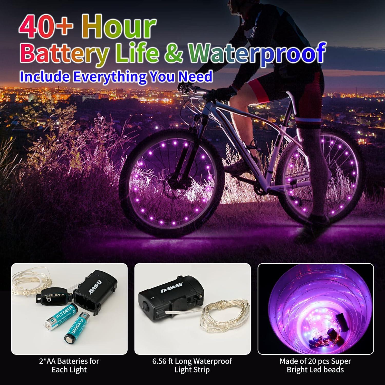 Luces LED para Ruedas de Bicicleta DAWAY A01 - Impermeables